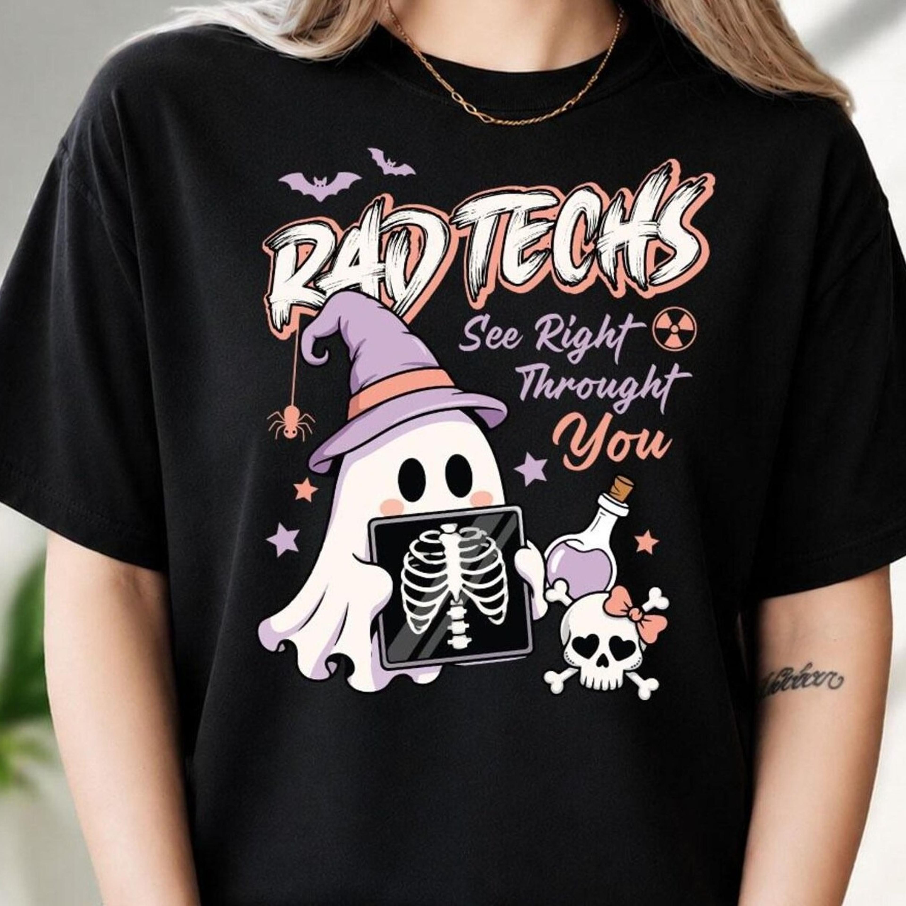 halloween rad tech shirt, spooky radiology tee, ghost radiology shirt, radiologic technologist gift, medical halloween