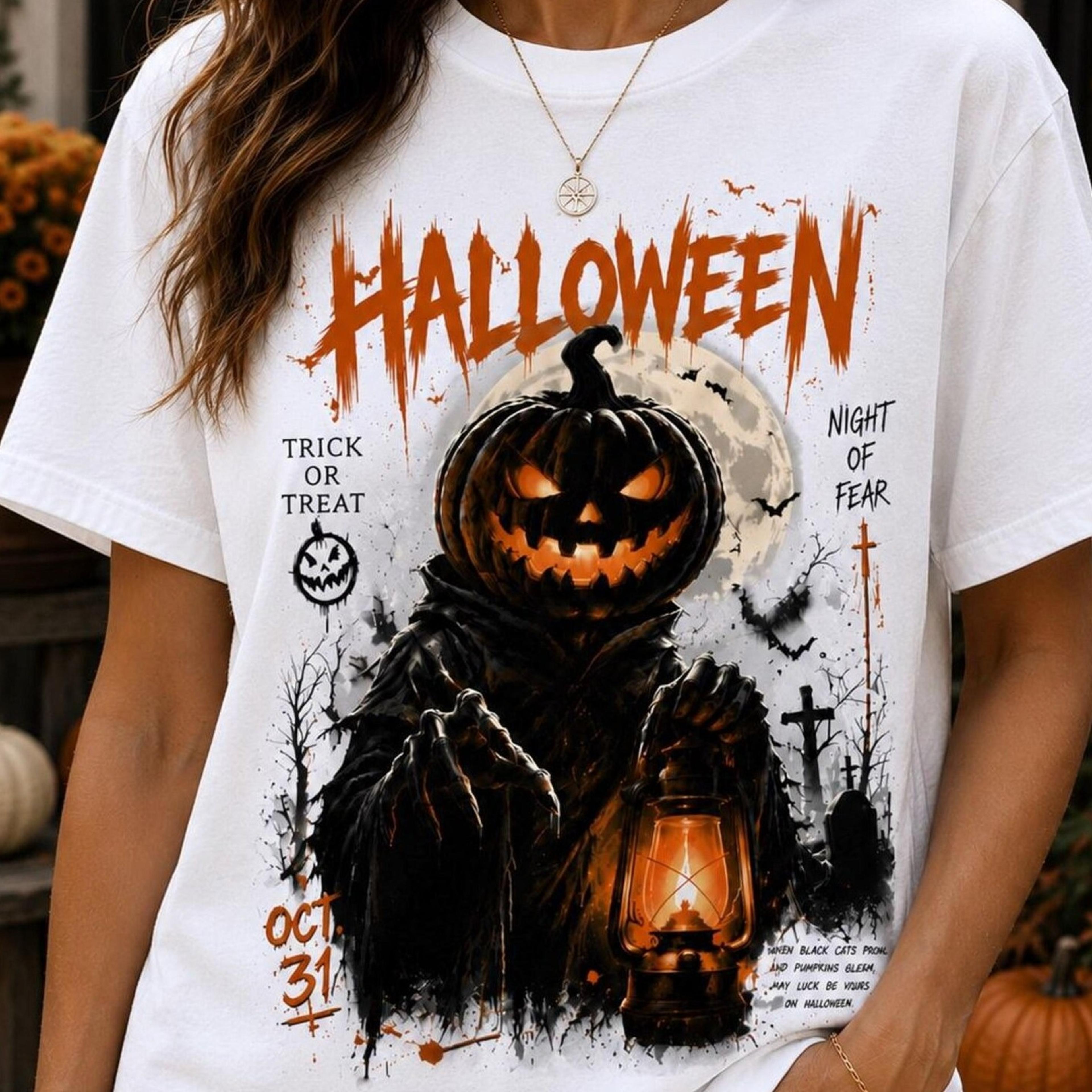 vintage halloween pumpkin reaper shirt, spooky jack o lantern graphic