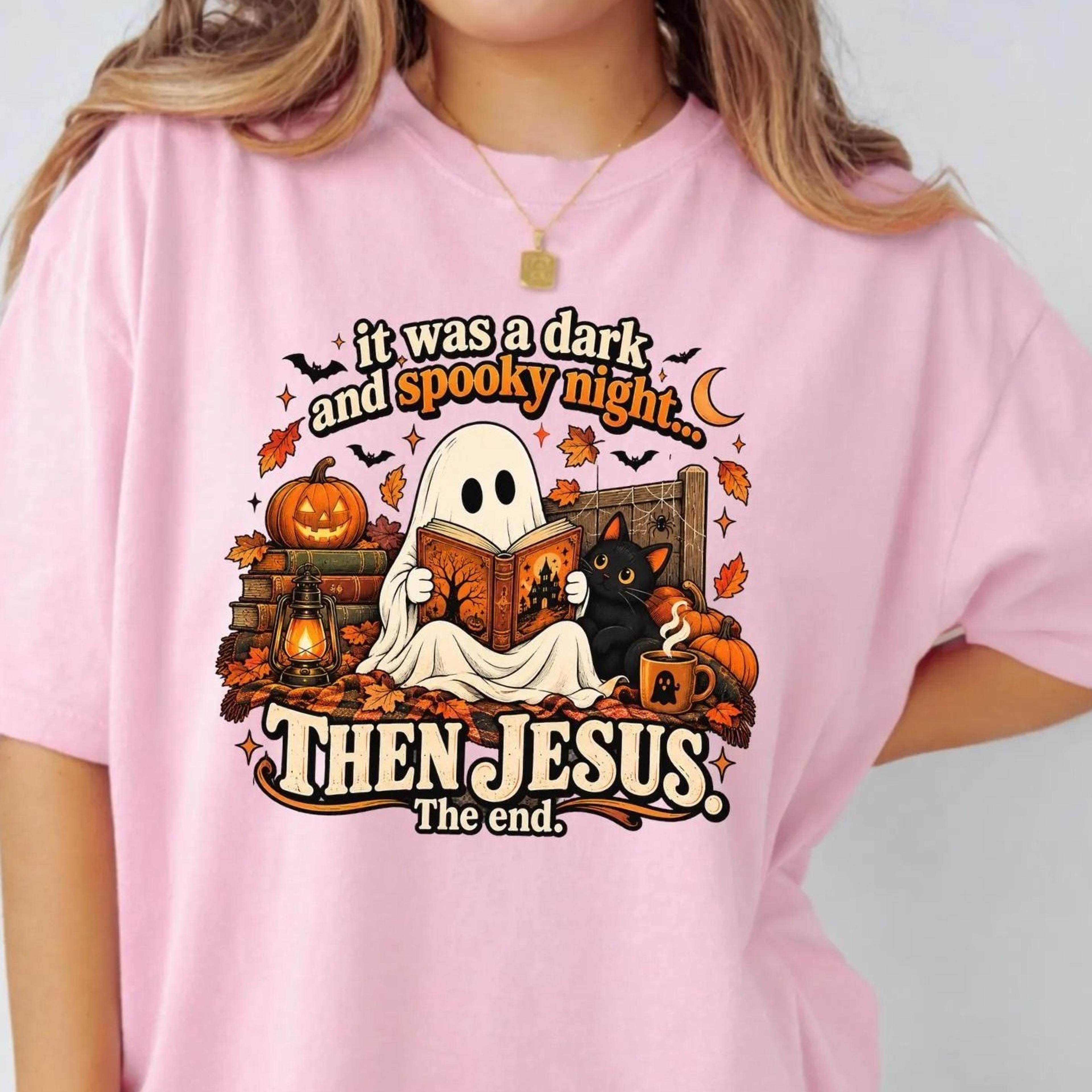 it was a dark and spooky night shirt, funny christian halloween tshirt, fall jesus shirt
