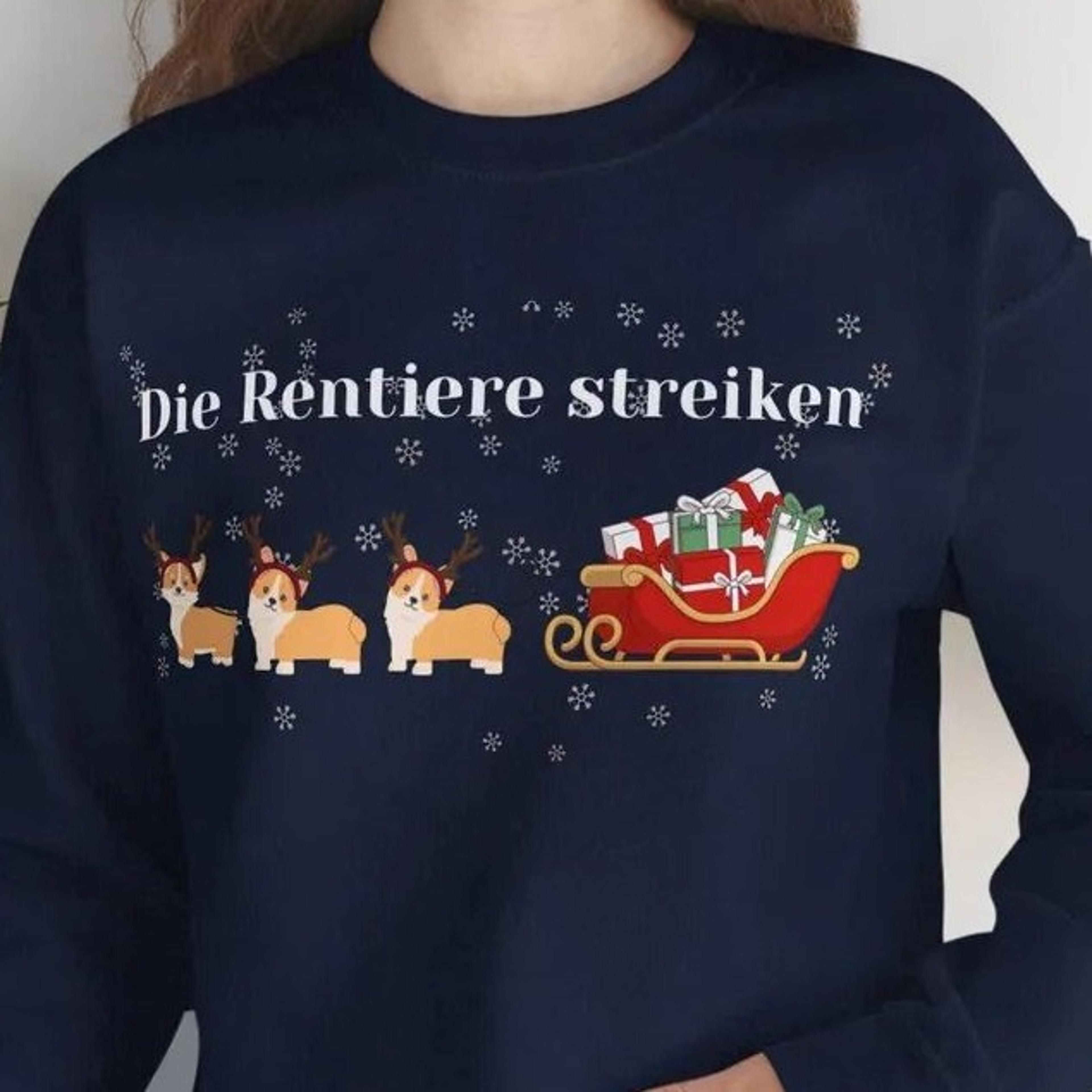 funny corgi sweatshirt, christmas shirt, sleigh, reindeer shirt, corgi with antlers christmas