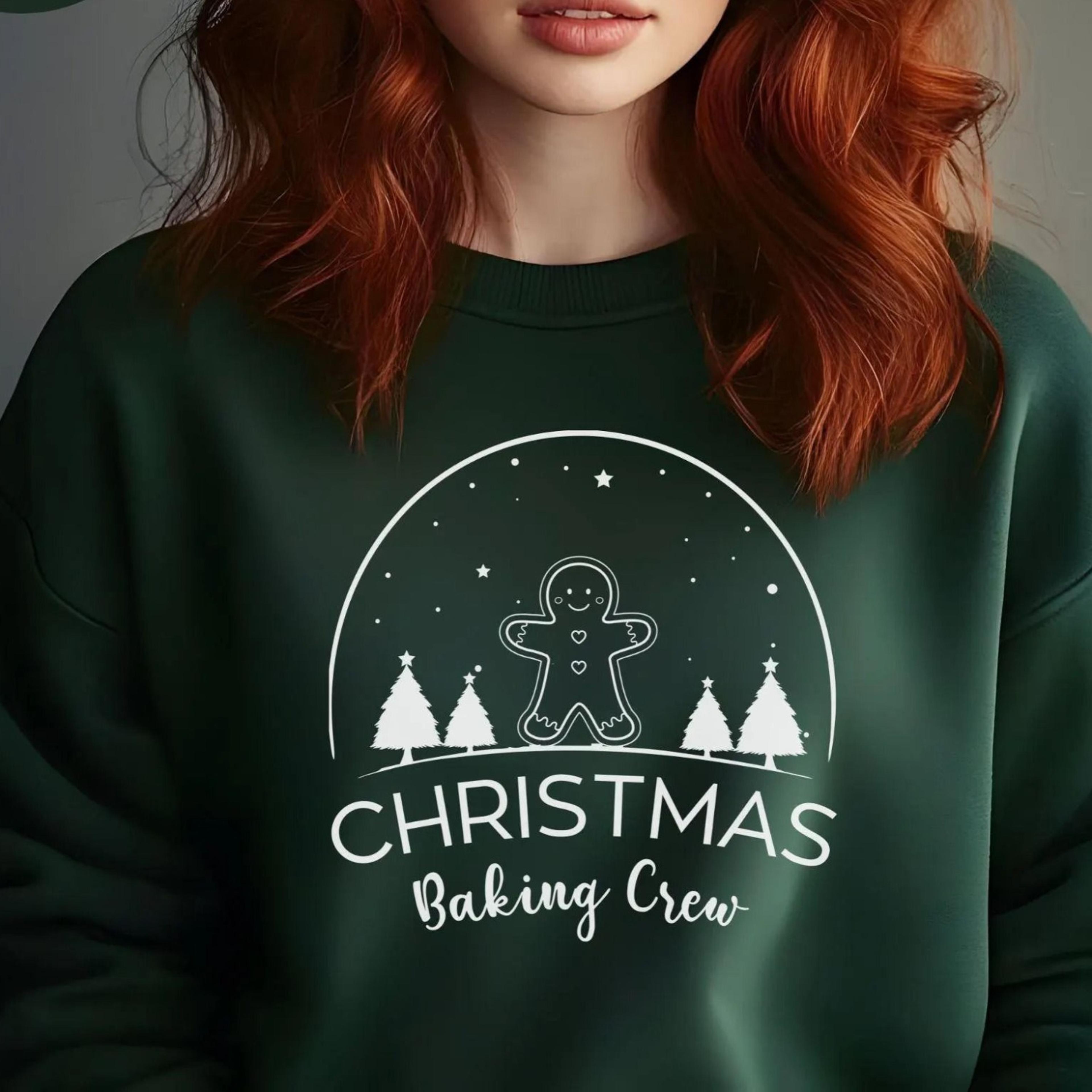 christmas baking crew, group shirts, christmas baking, gingerbread man, baking with friends and family, souvenir shirt