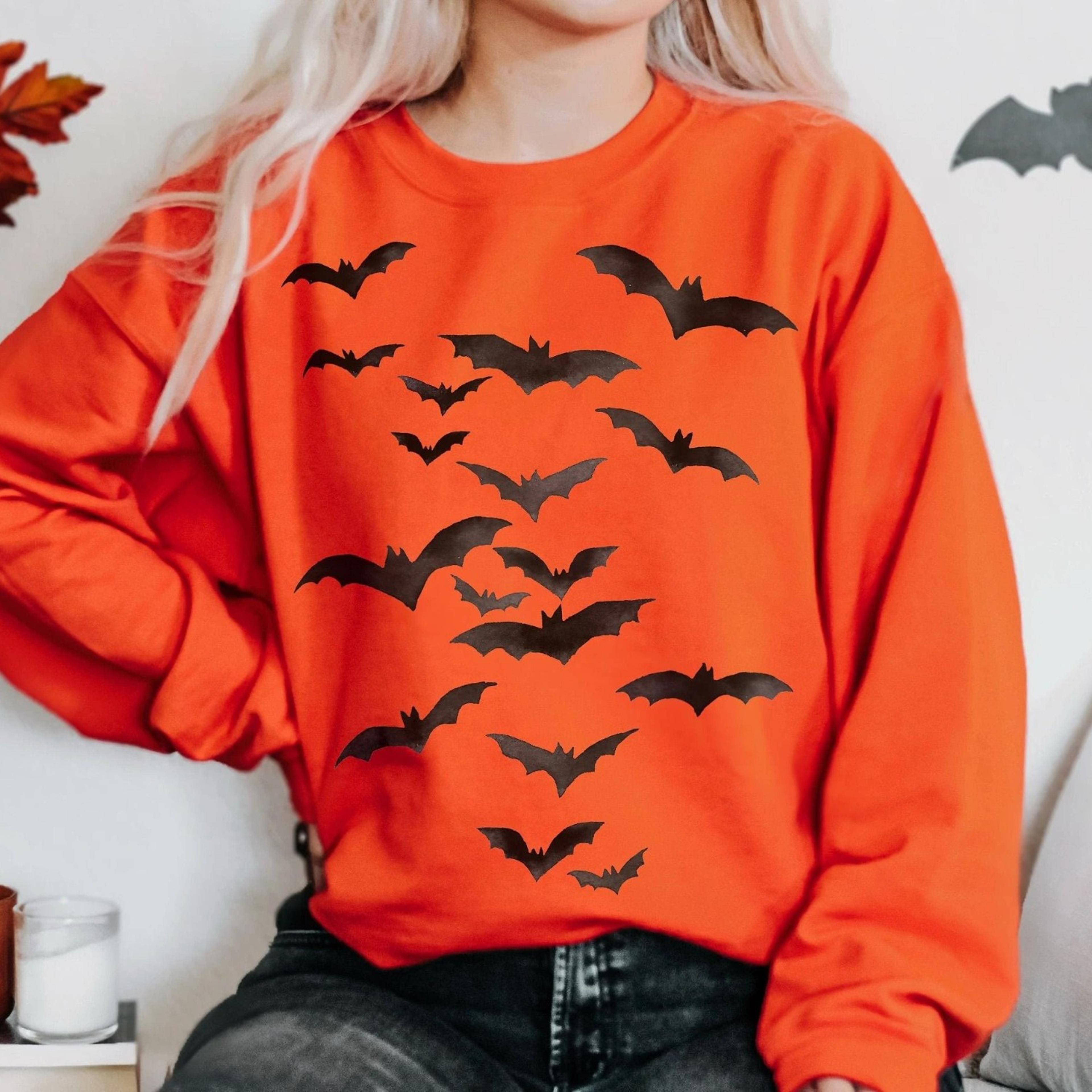 vintage bats sweatshirt, halloween bats, bats halloween, vintage halloween sweater, halloween sweatshirt, spooky season
