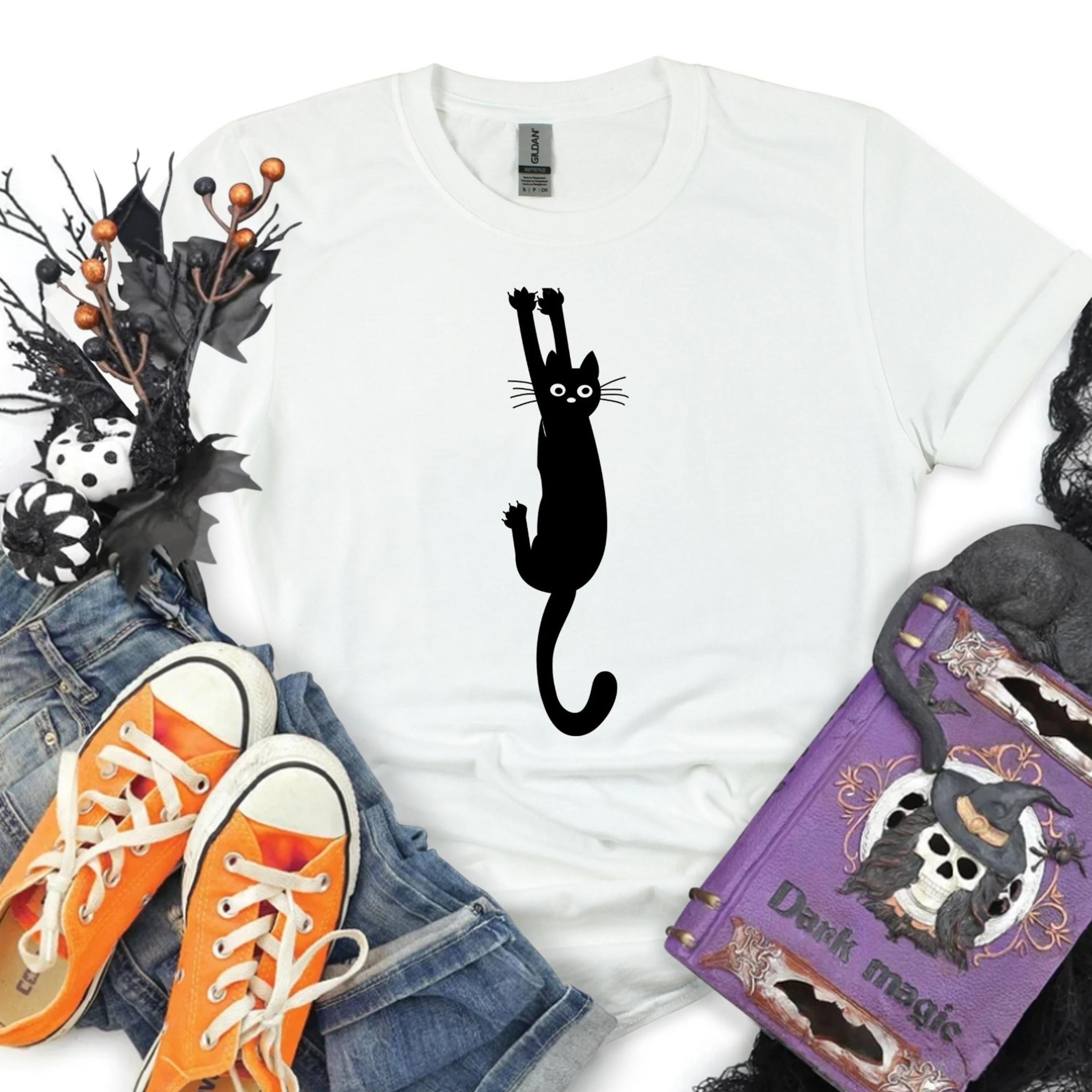 black cat halloween t-shirt funny spooky shirt