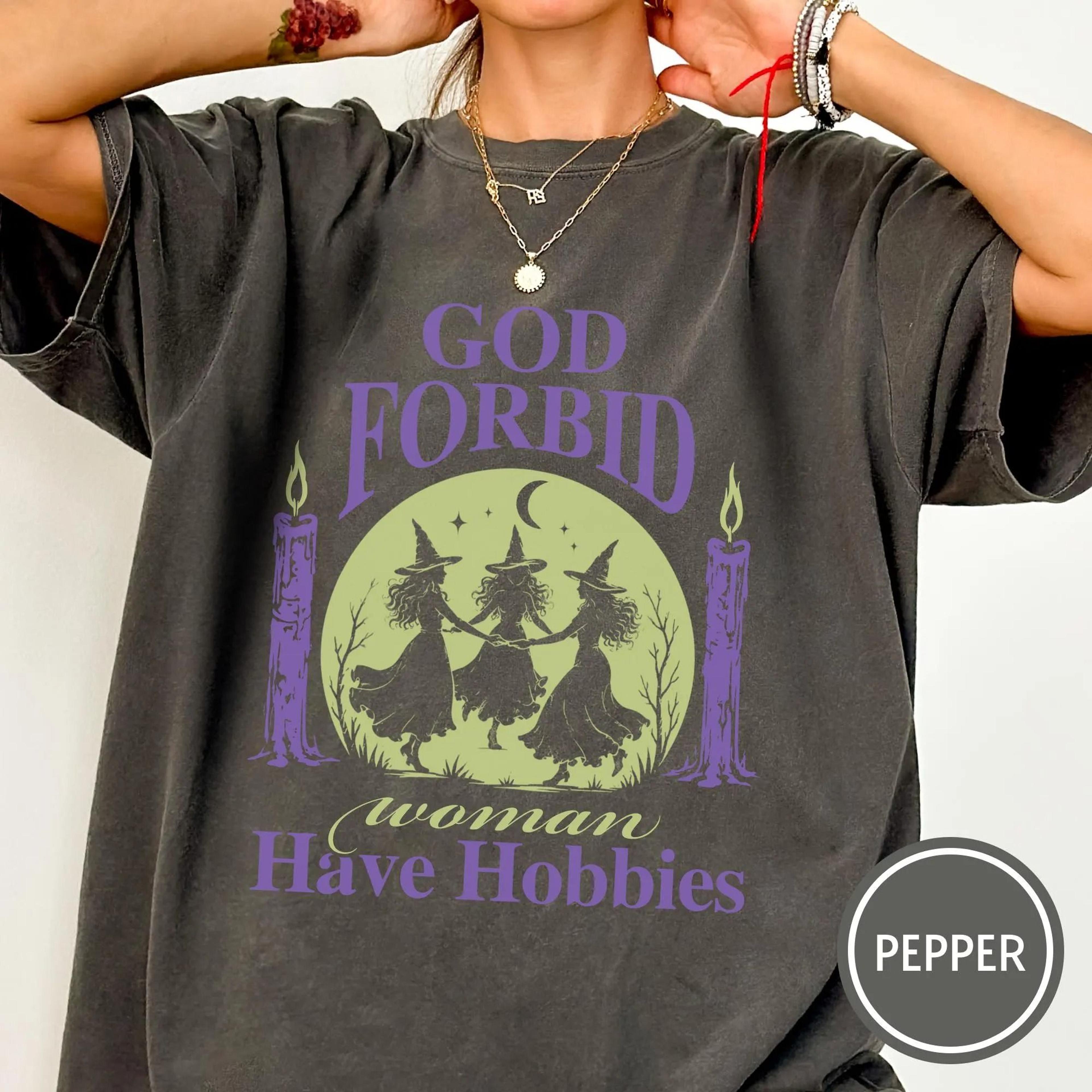 halloween witch retro shirt, god forbid women have hobbies cropped tee, salem witch 1692 shirt, retro feminist spooky se
