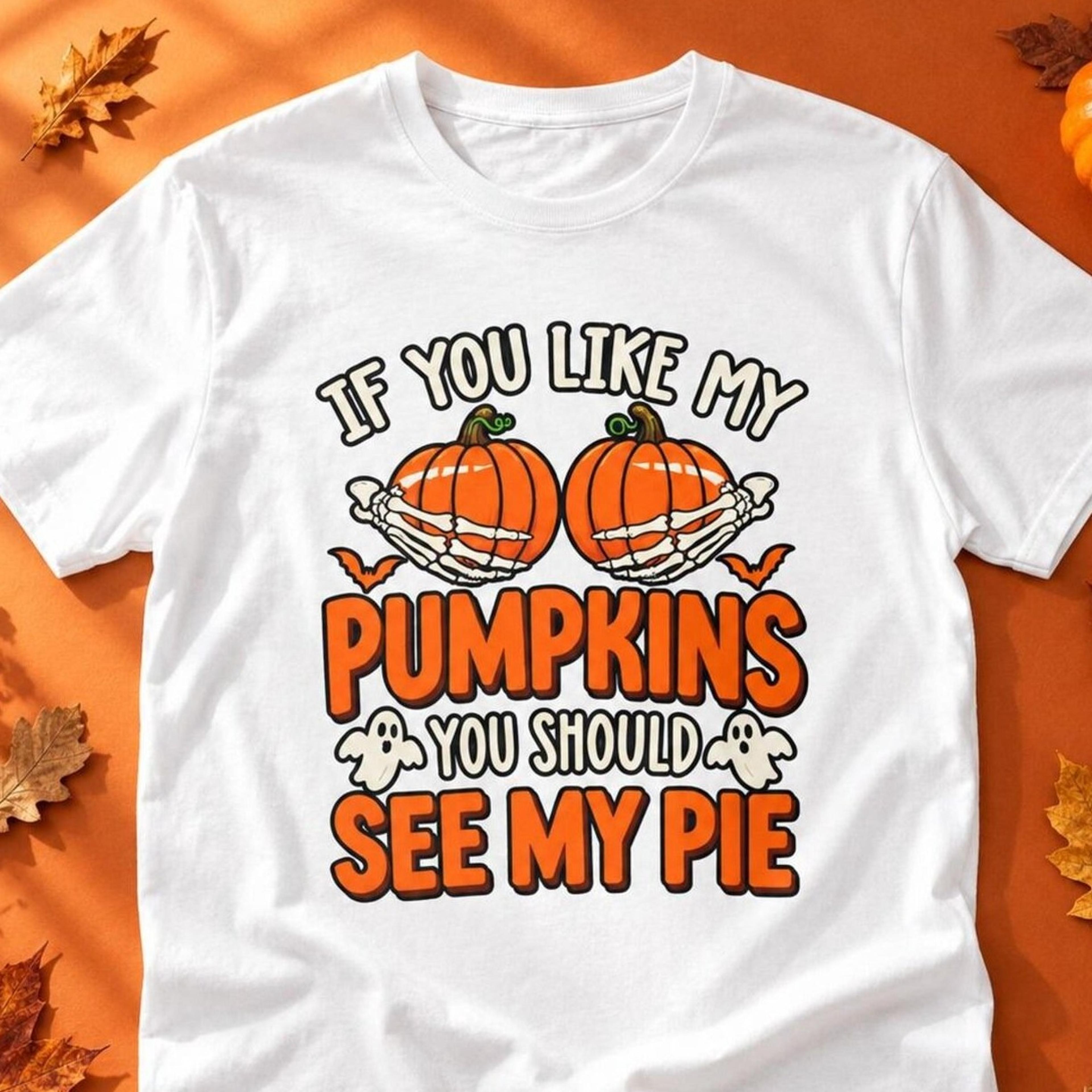if you like my pumpkins you should see my pie shirt, funny halloween pumpkin tee, adult humor fall t-shirt