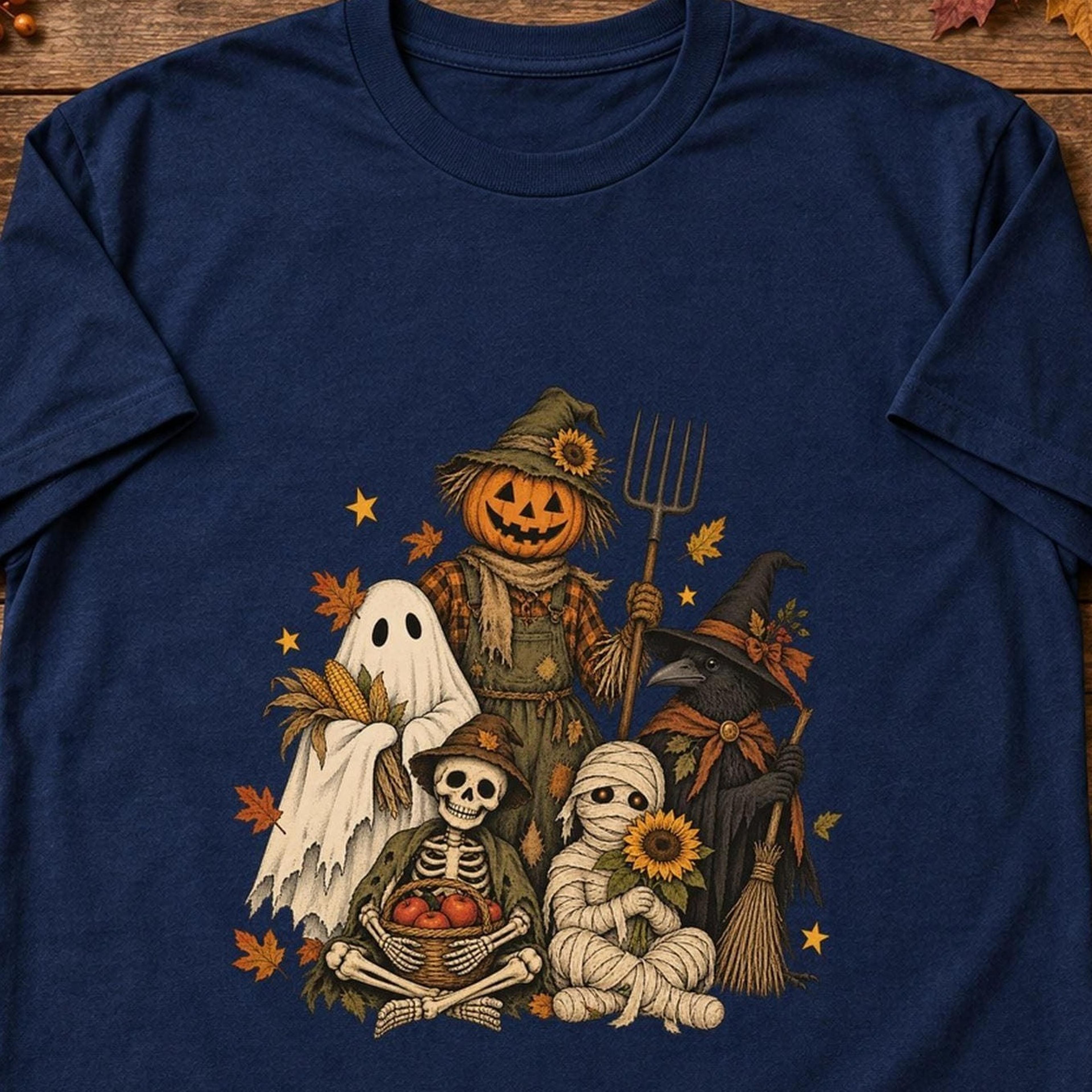vintage halloween characters t-shirt, ghost bat shirt, retro halloween, halloween t shirt, cute monster tee, halloween