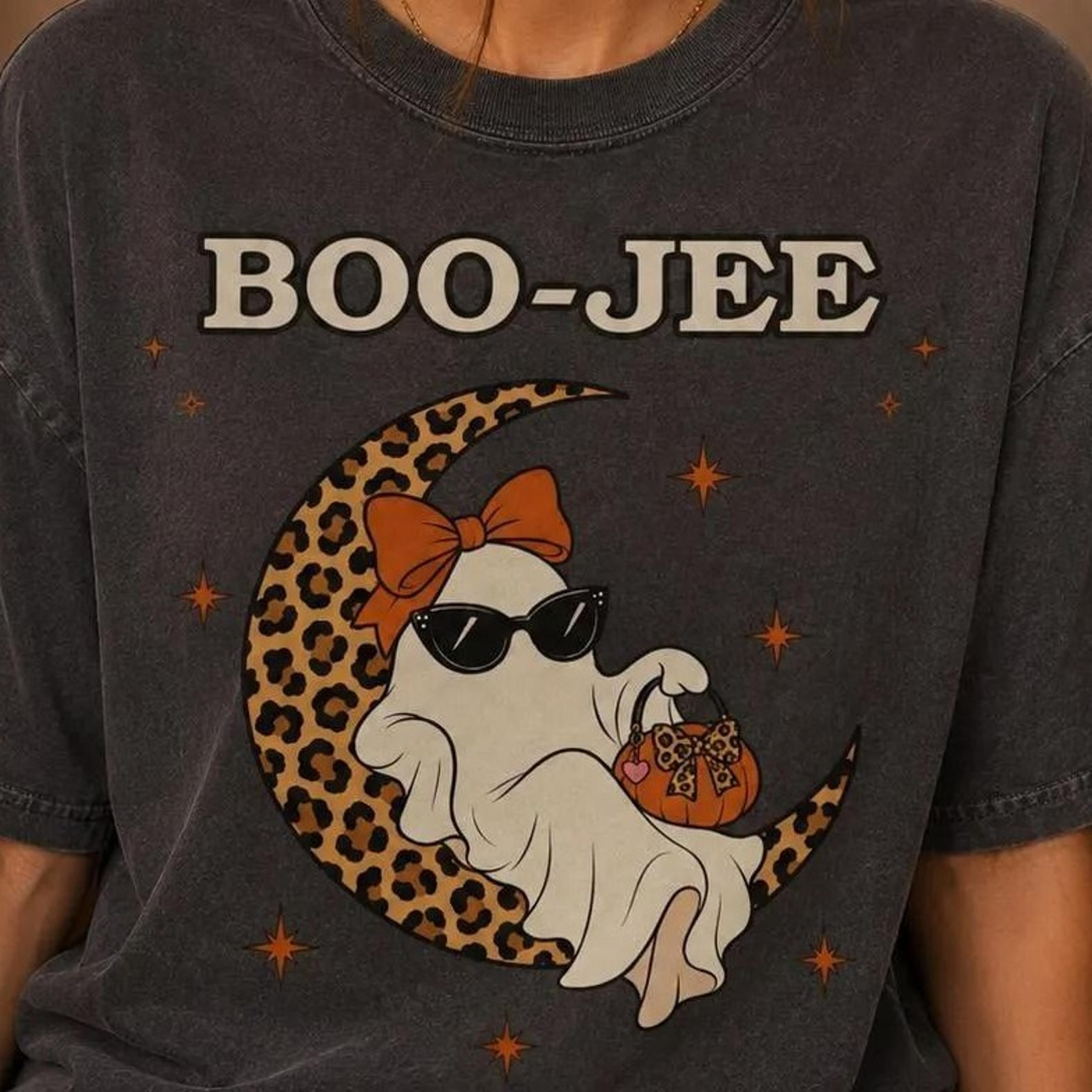 boo-jee tshirt, leopard ghost shirt, cute ghost shirt women, funny halloween tee gift, halloween