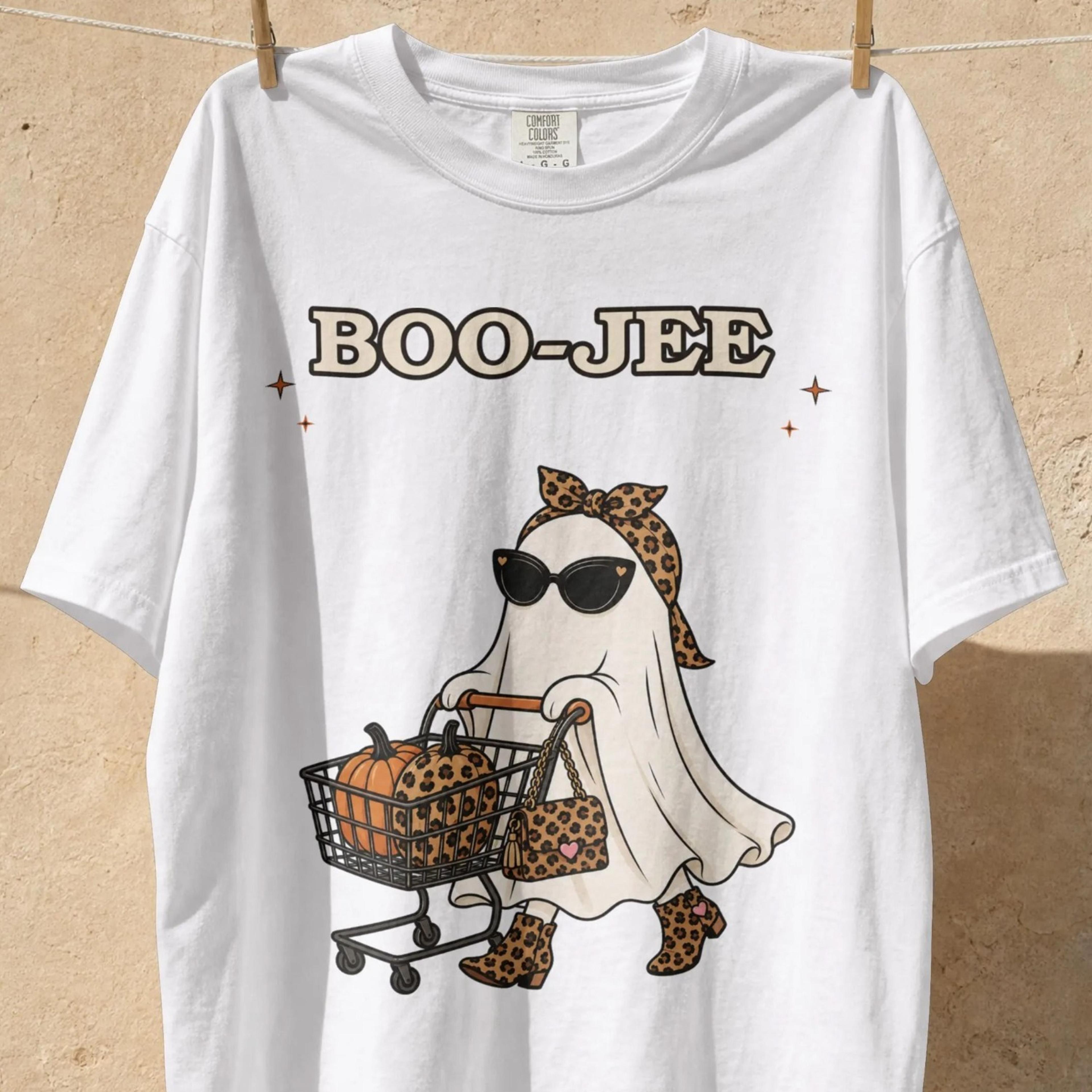boo-jee t shirt, boo jee shirt, girly halloween tee, spooky season ghost tee, women halloween party tee