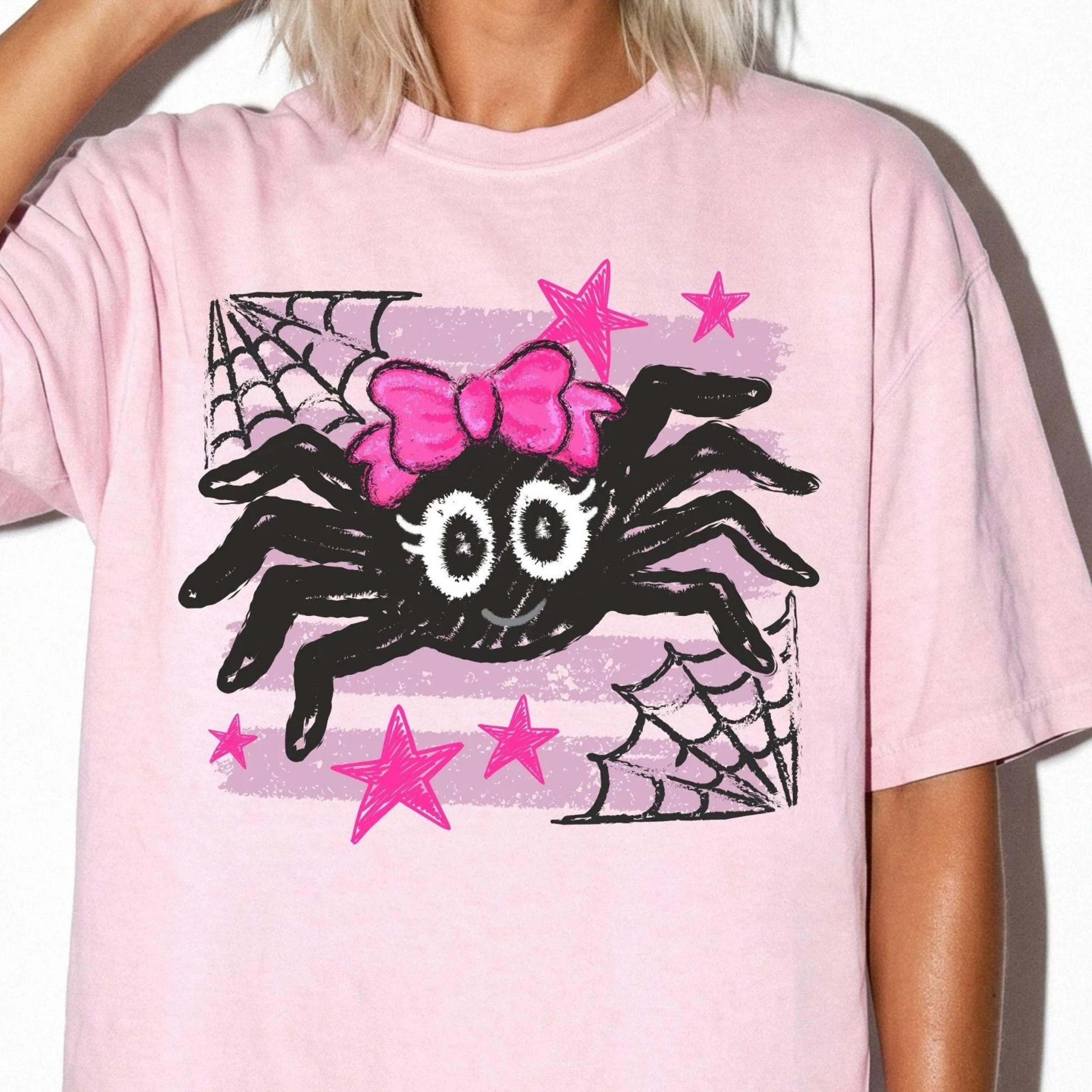 retro halloween spider shirt | spooky season tshirt | y2k halloween tee shirt | bright colored halloween