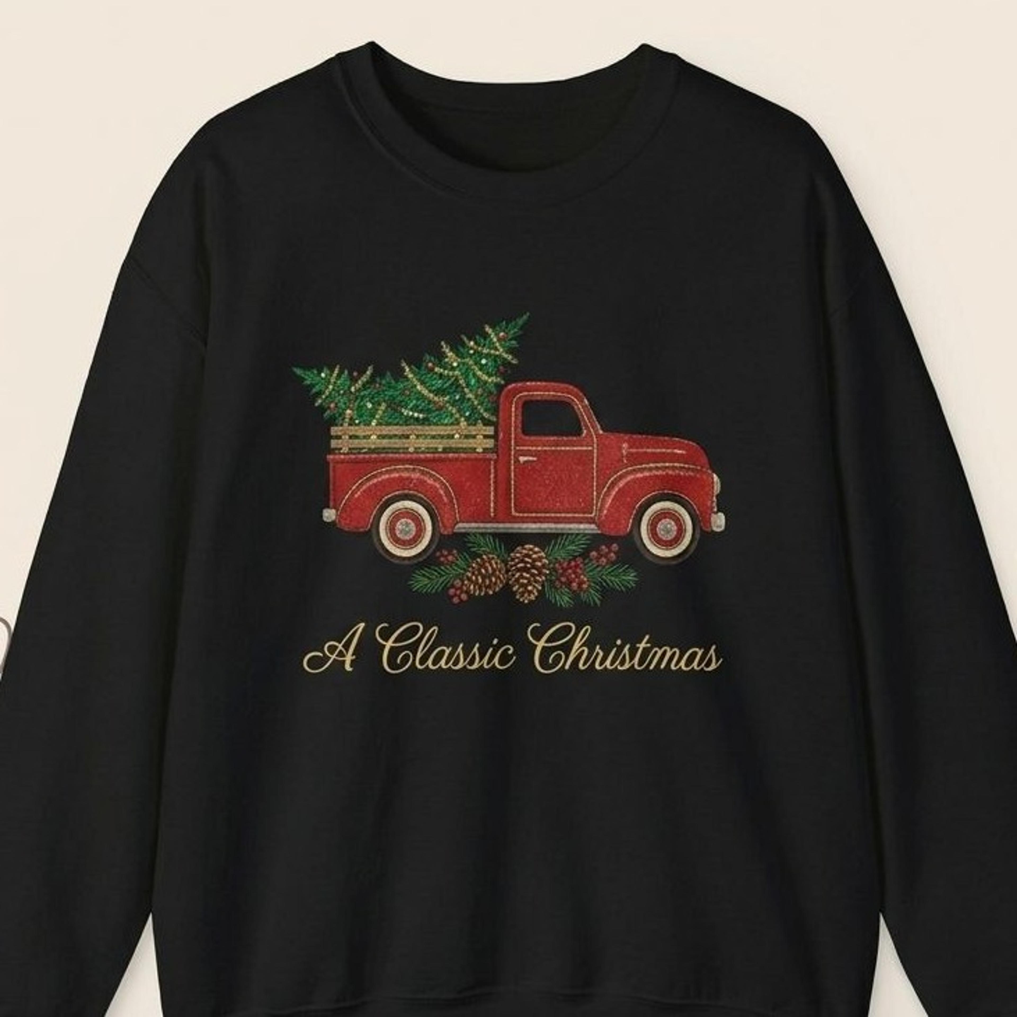 vintage red truck christmas
