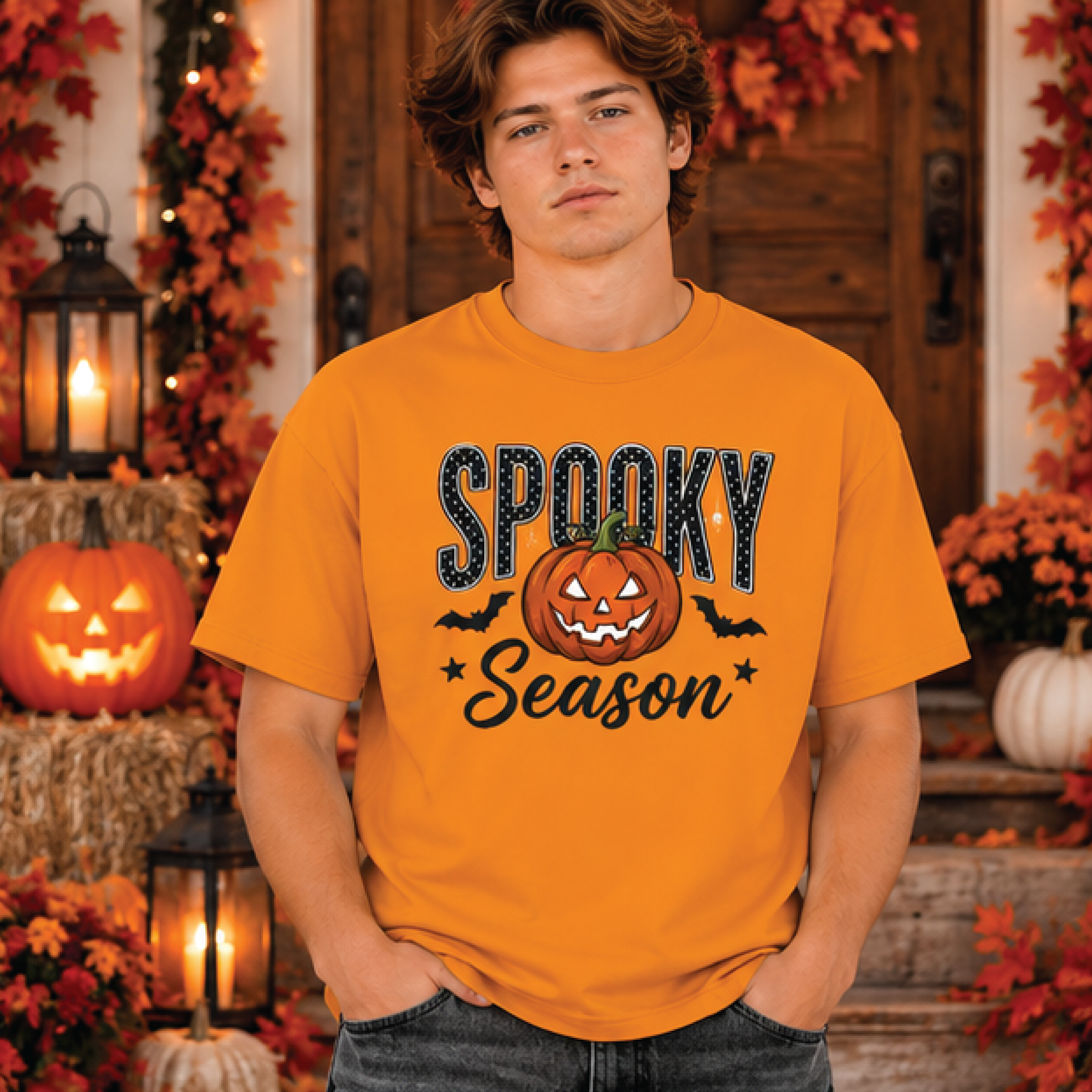 spooky season halloween t-shirt, jack o lantern pumpkin graphic tee, cute bat halloween shirt, fall spooky gift
