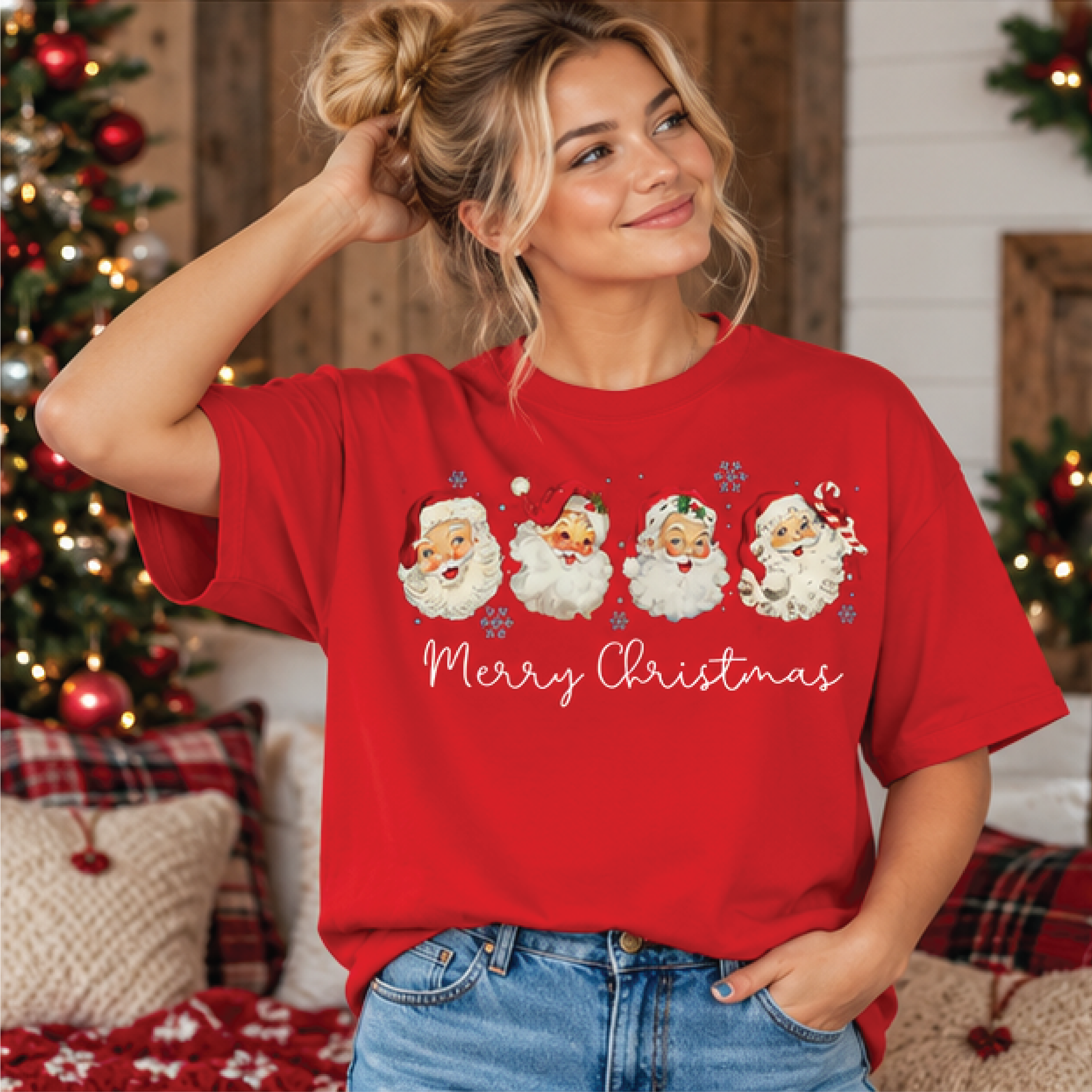 vintage santa merry christmas shirt, retro santa claus t-shirt, festive holiday tee, cute christmas graphic shirt gift