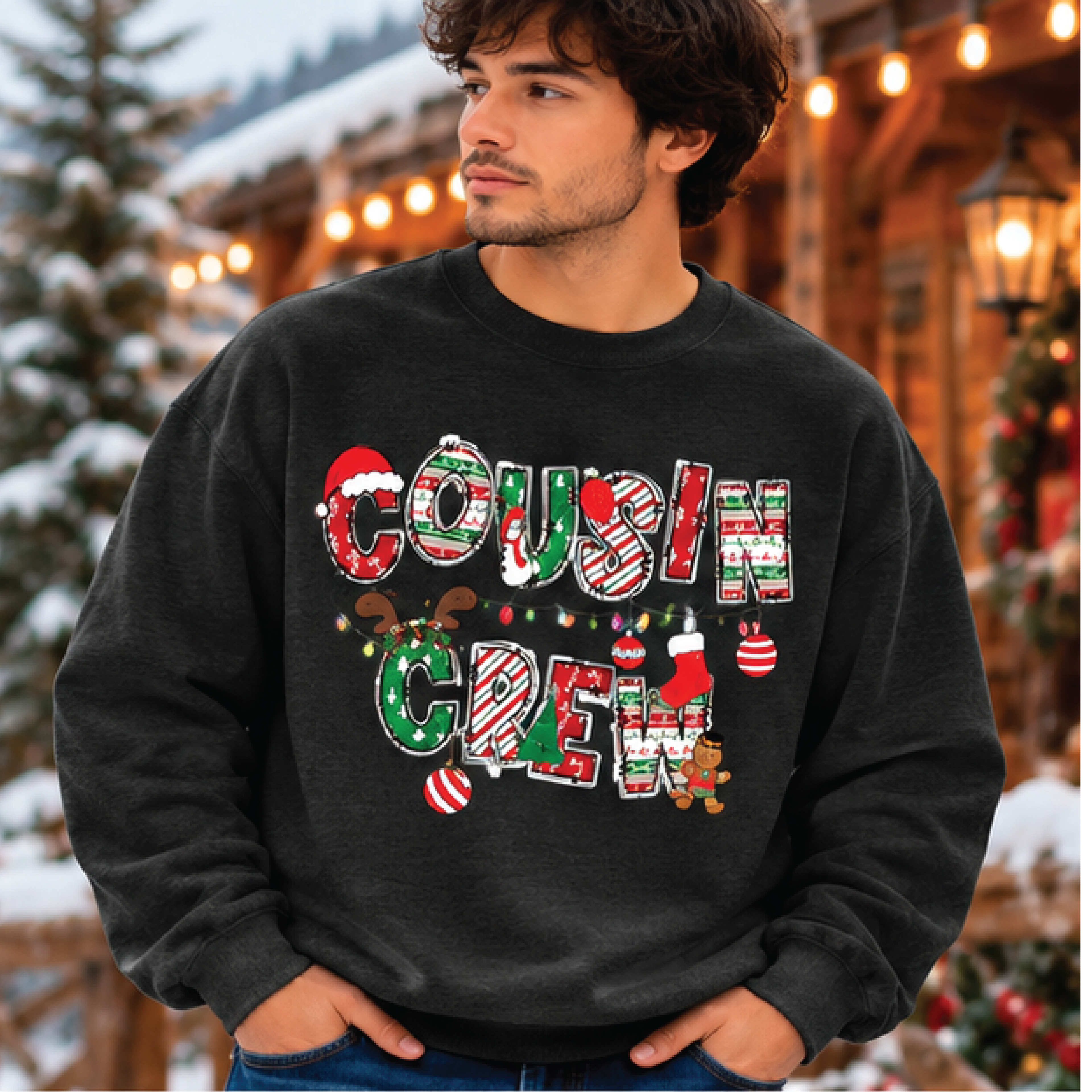 christmas cousin crew sweatshirt, matching family christmas sweater, festive cousins holiday crewneck, xmas family gift