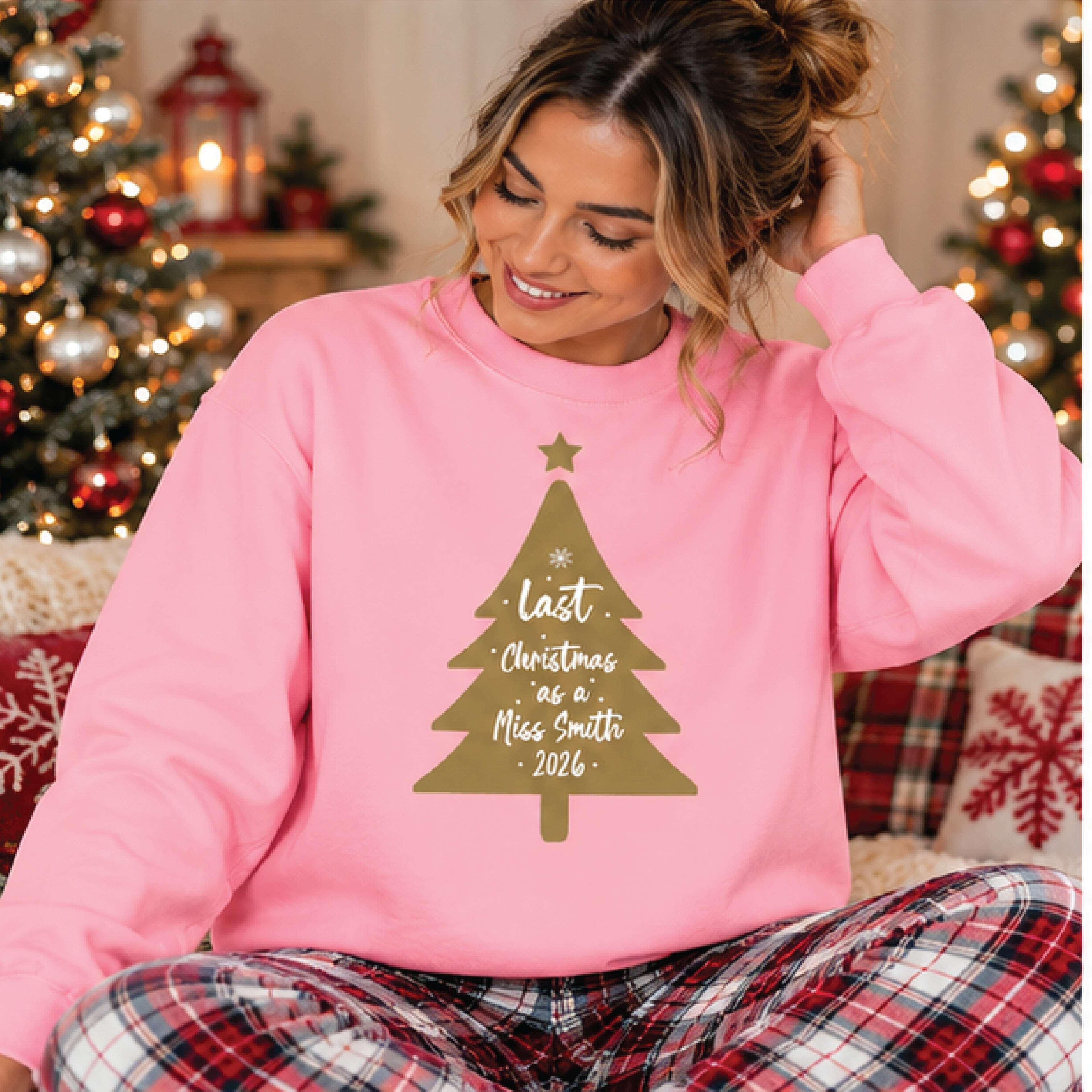 personalized last christmas as a miss sweatshirt, custom future mrs christmas crewneck, bride to be holiday engagement