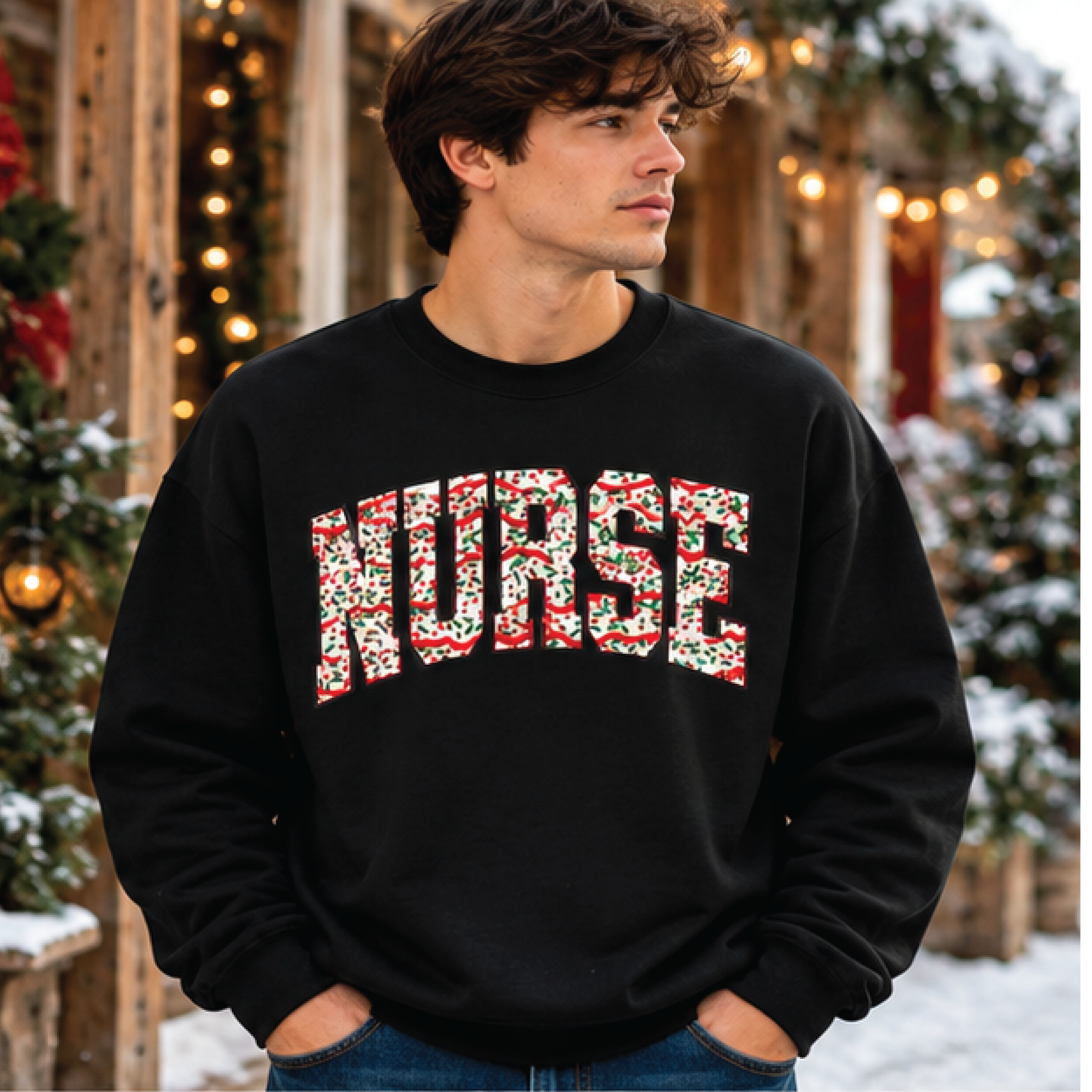 christmas nurse sweatshirt, festive holiday nursing crewneck, retro xmas nurse sweater, cute christmas gift for nurses