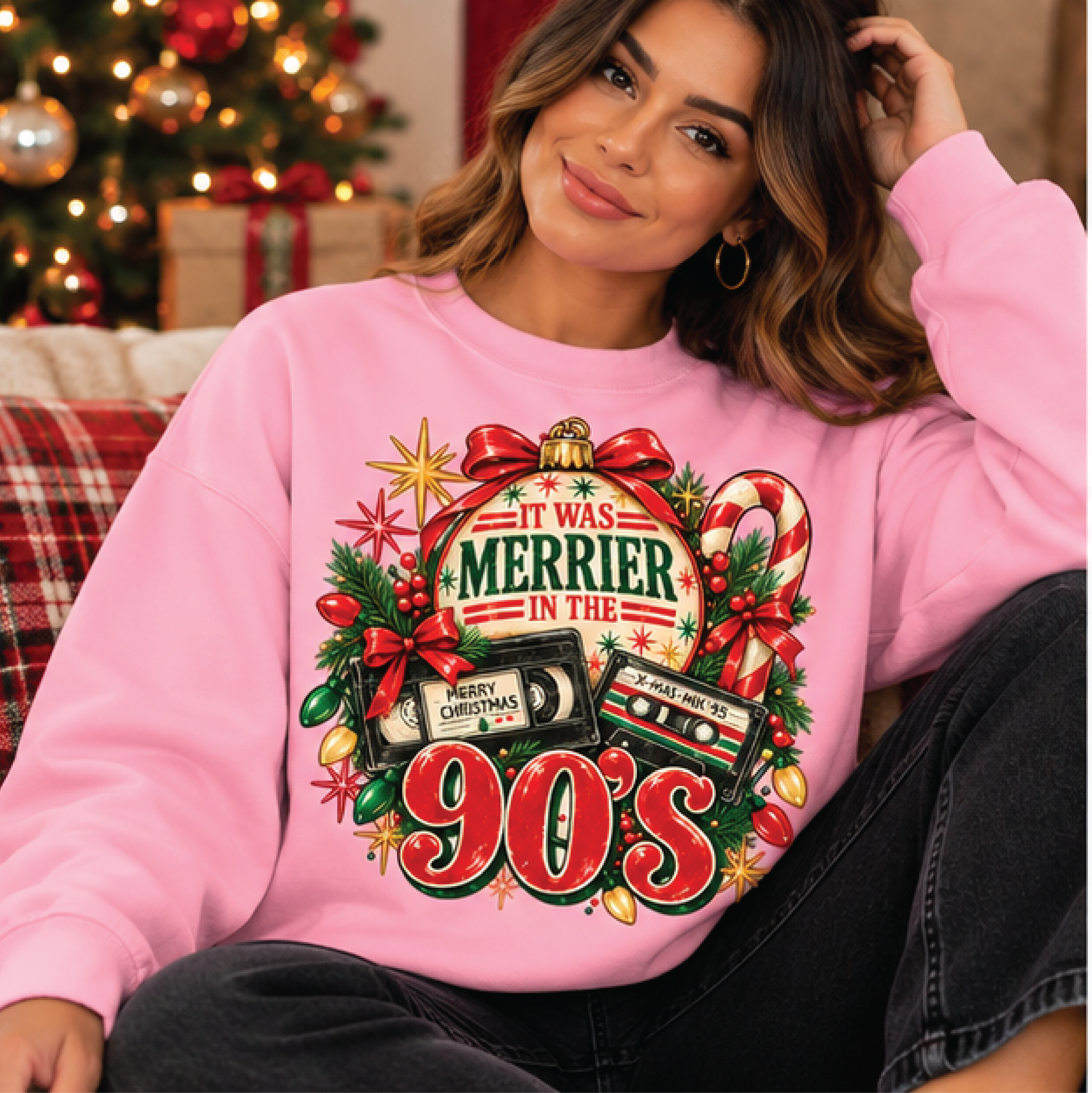 it was merrier in the 90s christmas sweatshirt vintage nostalgic christmas sweatshirt retro christmas party crewneck