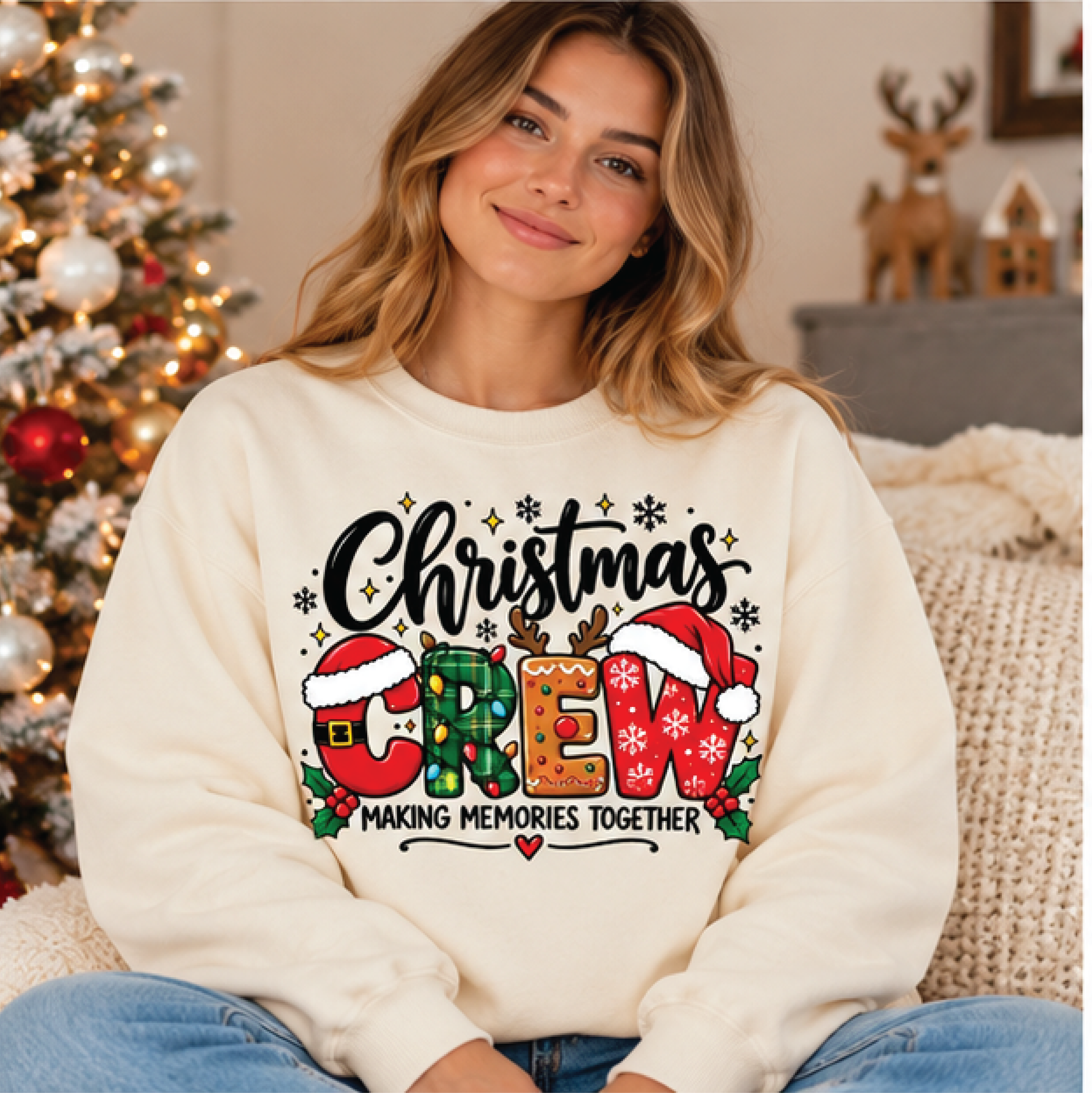 christmas crew sweatshirt, making memories together holiday crewneck, festive christmas group sweater, xmas party gift