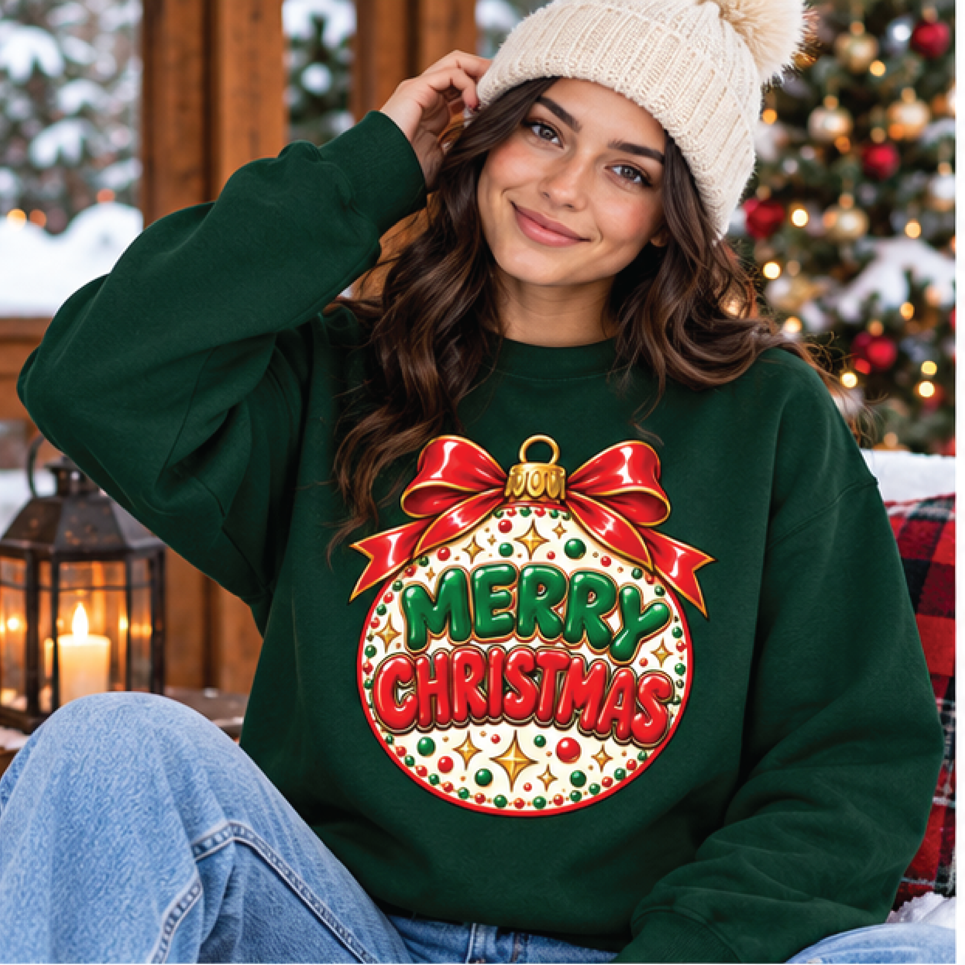 merry christmas ornament sweatshirt, retro christmas bauble crewneck, festive holiday sweater, cute christmas gift