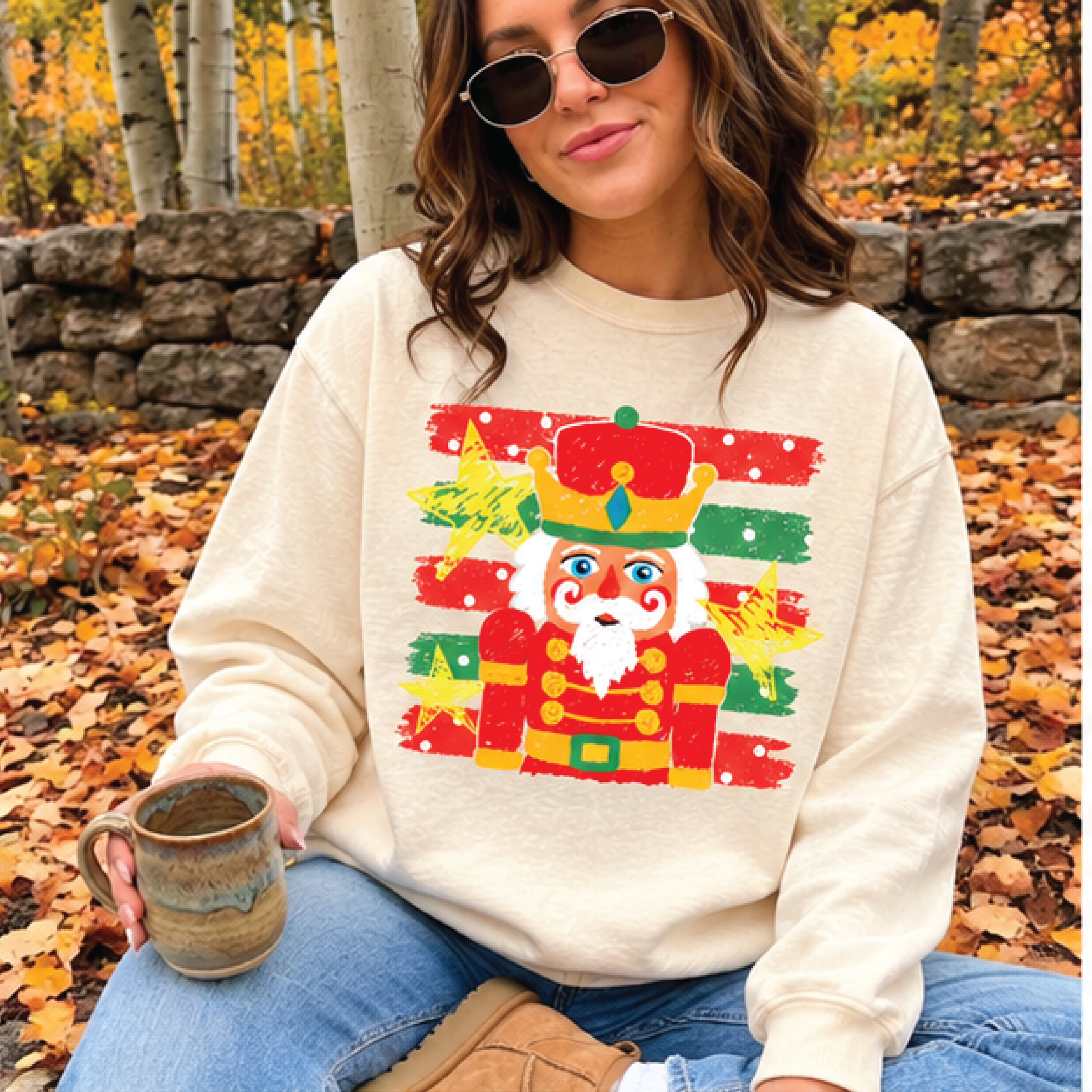 christmas nutcracker sweatshirt, retro nutcracker soldier crewneck, vintage christmas sweater, festive holiday gift