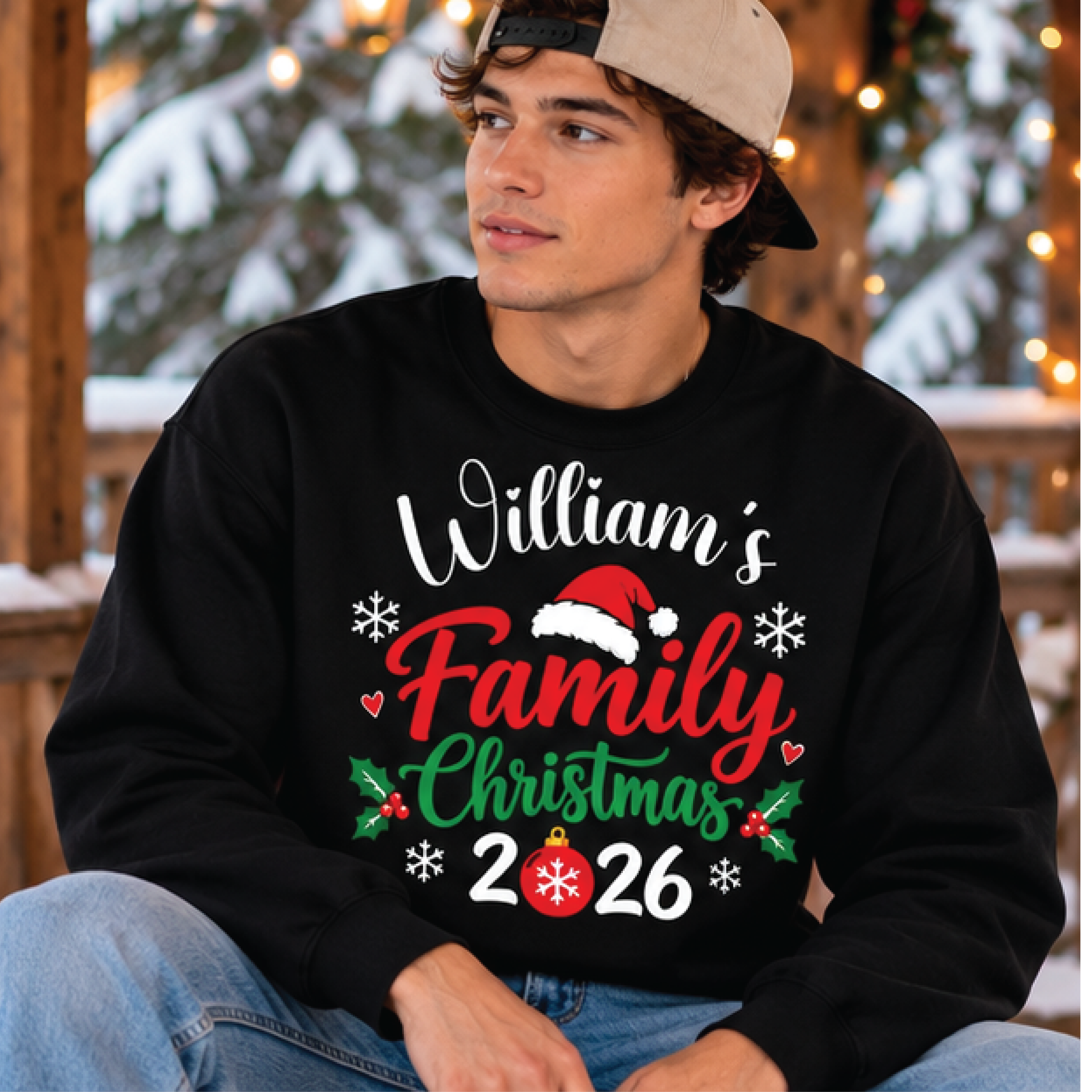 personalized family christmas 2026 sweatshirt, custom family name holiday crewneck, matching christmas outfits, xmas