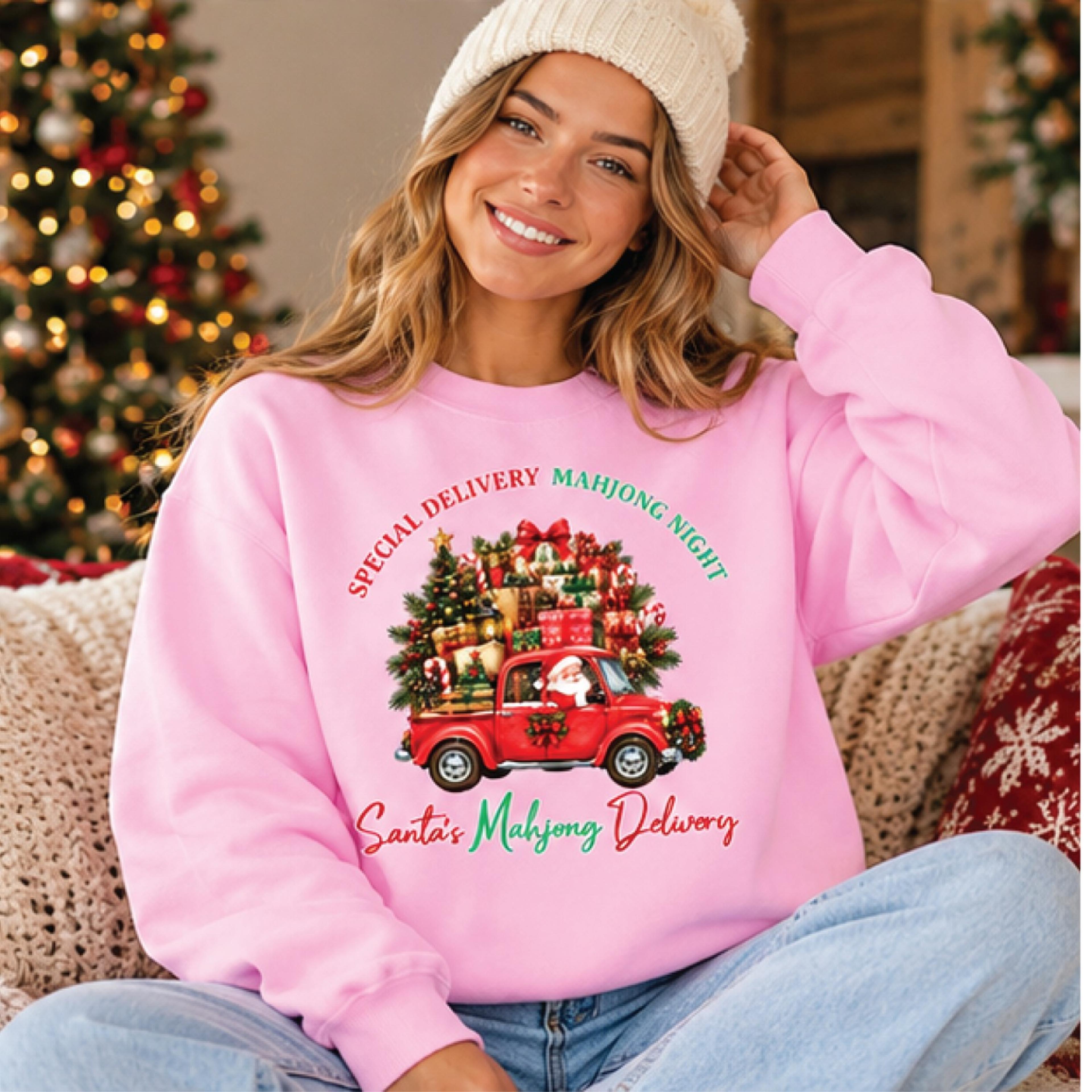 santa's midnight delivery christmas sweatshirt, vintage santa truck holiday sweater, retro christmas pullover, unisex
