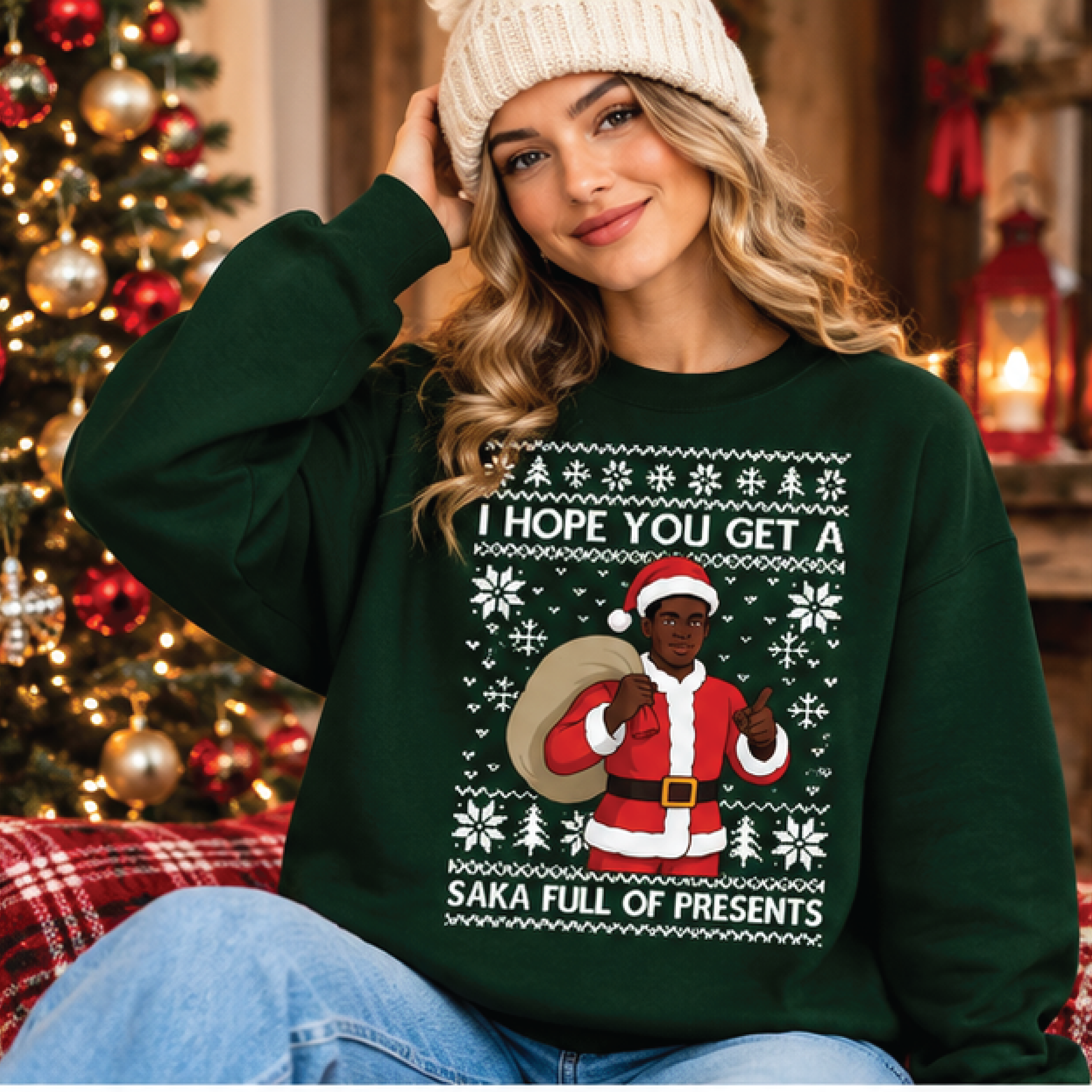 i hope you get a saka full of presents sweatshirt, funny christmas santa crewneck, saka football fan holiday gift