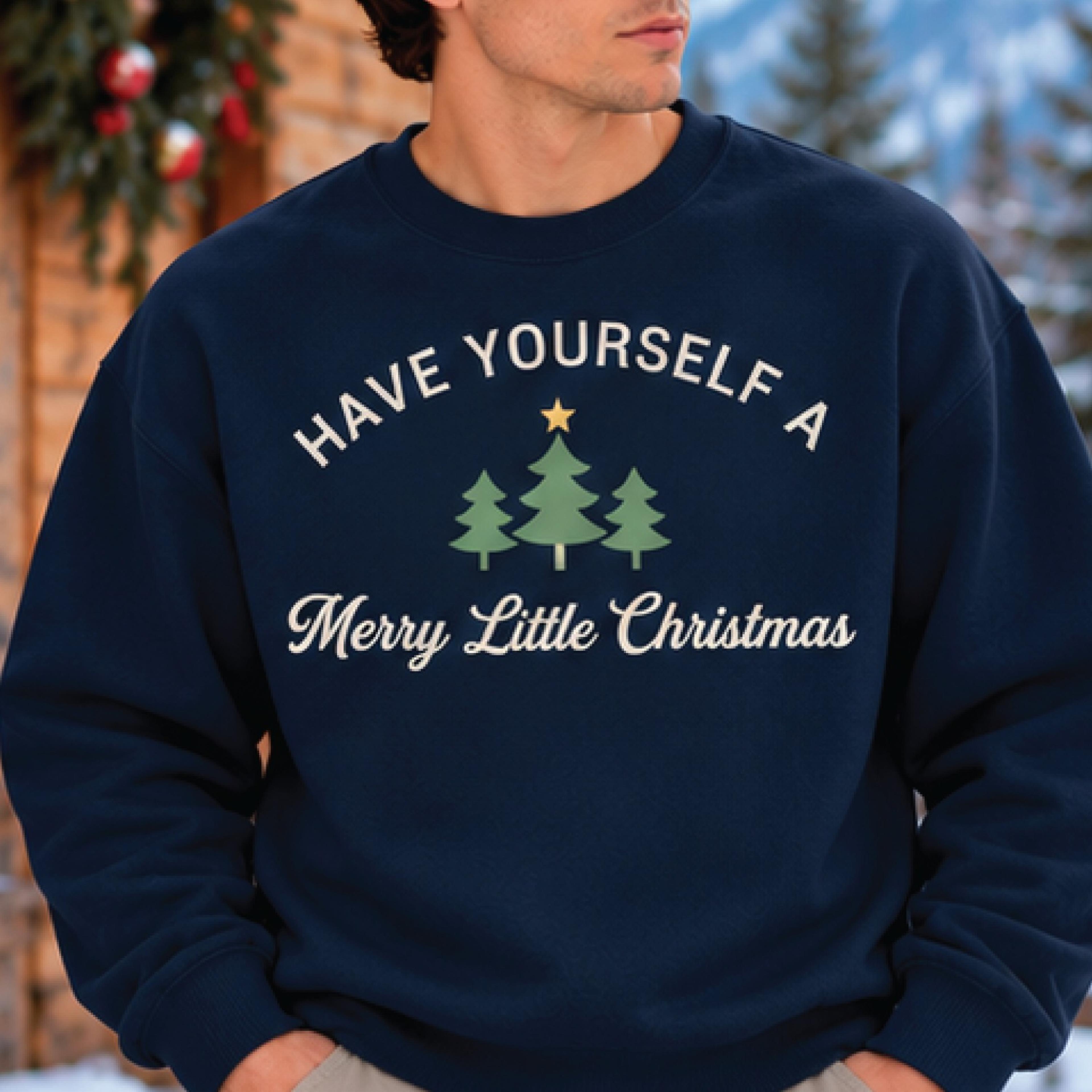 have yourself a merry little christmas sweatshirt, cute christmas tree crewneck, minimalist holiday pullover, unisex