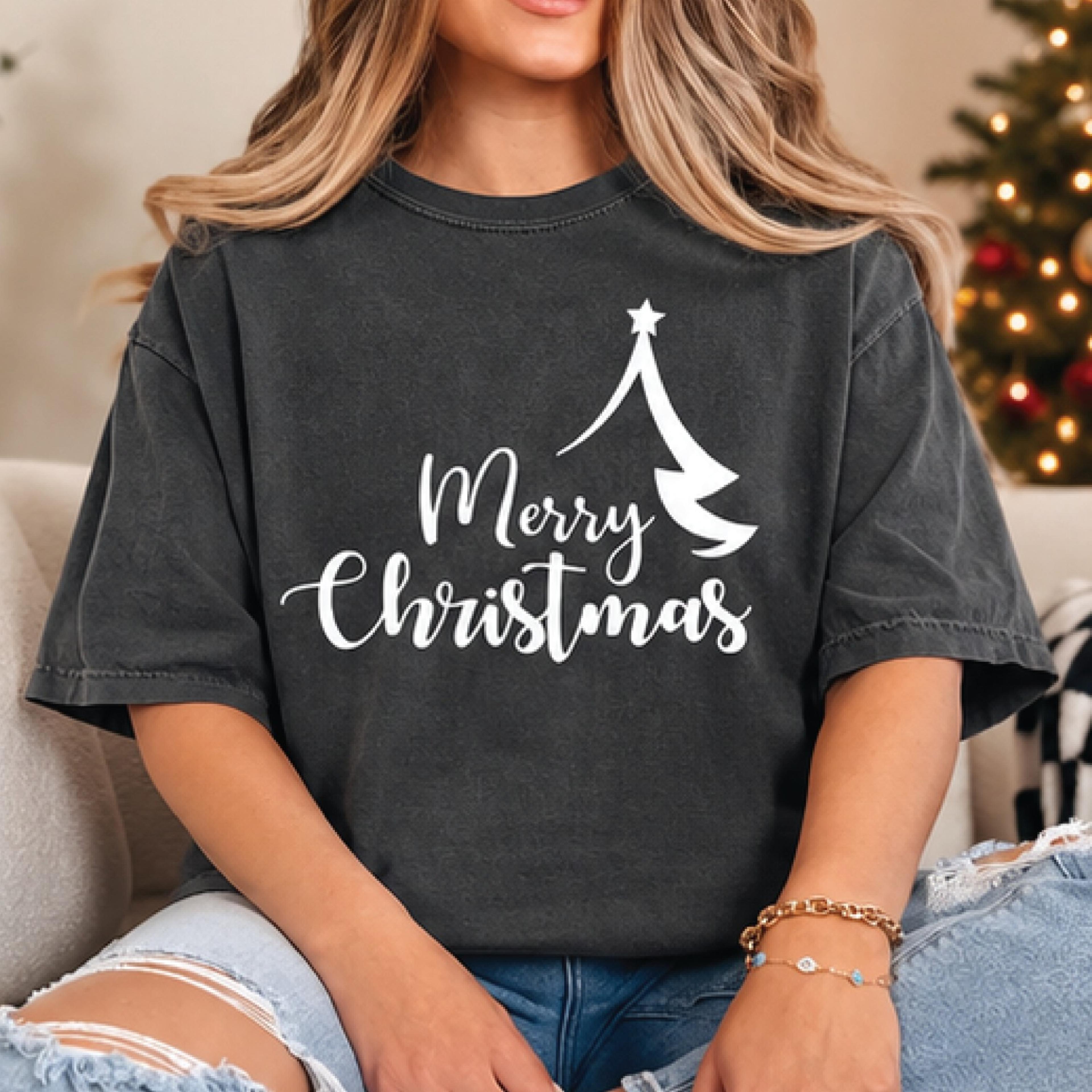 merry christmas shirt, minimalist christmas tree t-shirt, cute holiday graphic tee, festive xmas gift, unisex christmas