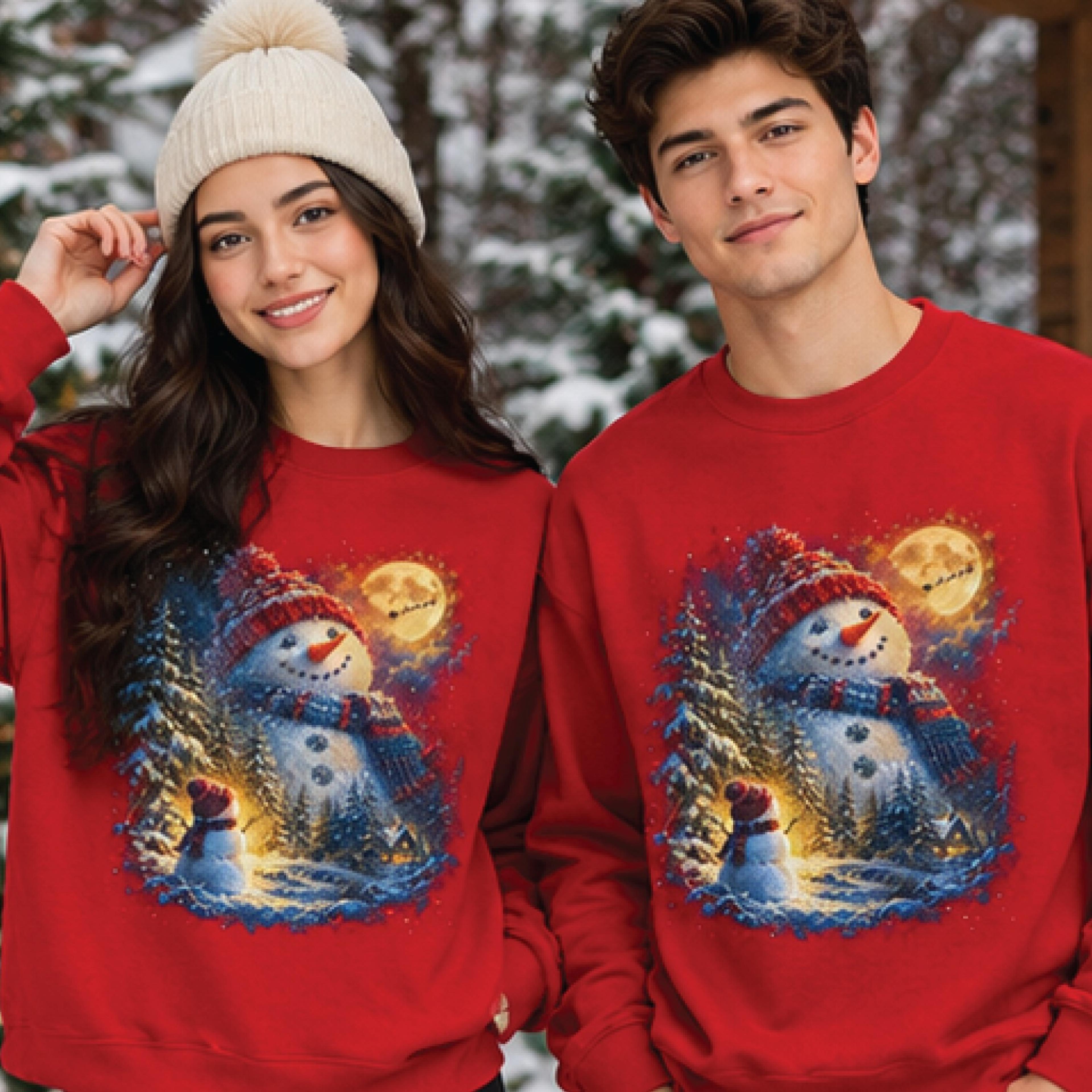 vintage christmas snowman sweatshirt, cute winter wonderland graphic pullover, matching couples holiday sweater, snowman