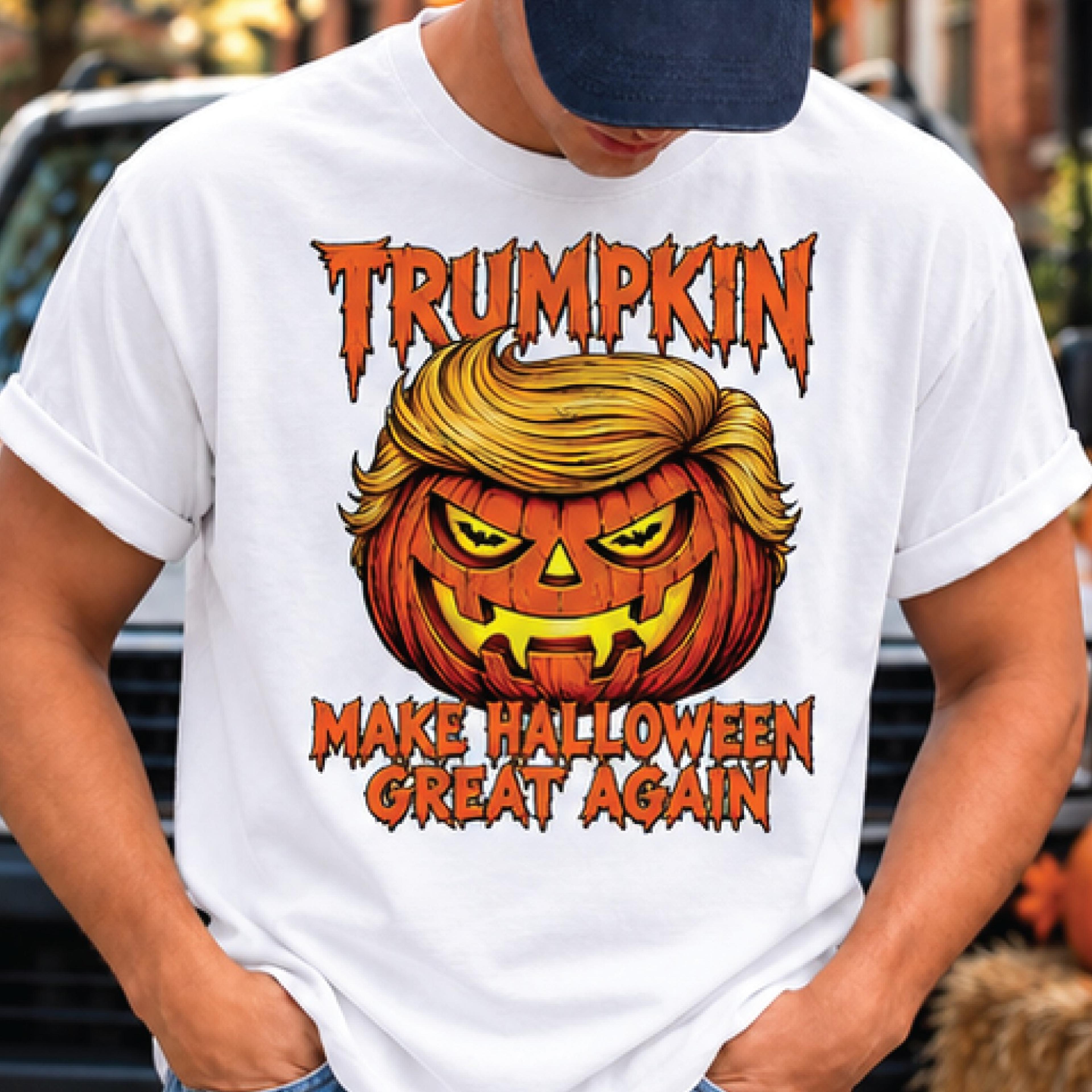 trumpkin make halloween great again t-shirt, funny political pumpkin halloween shirt, trump inspired jack o lantern