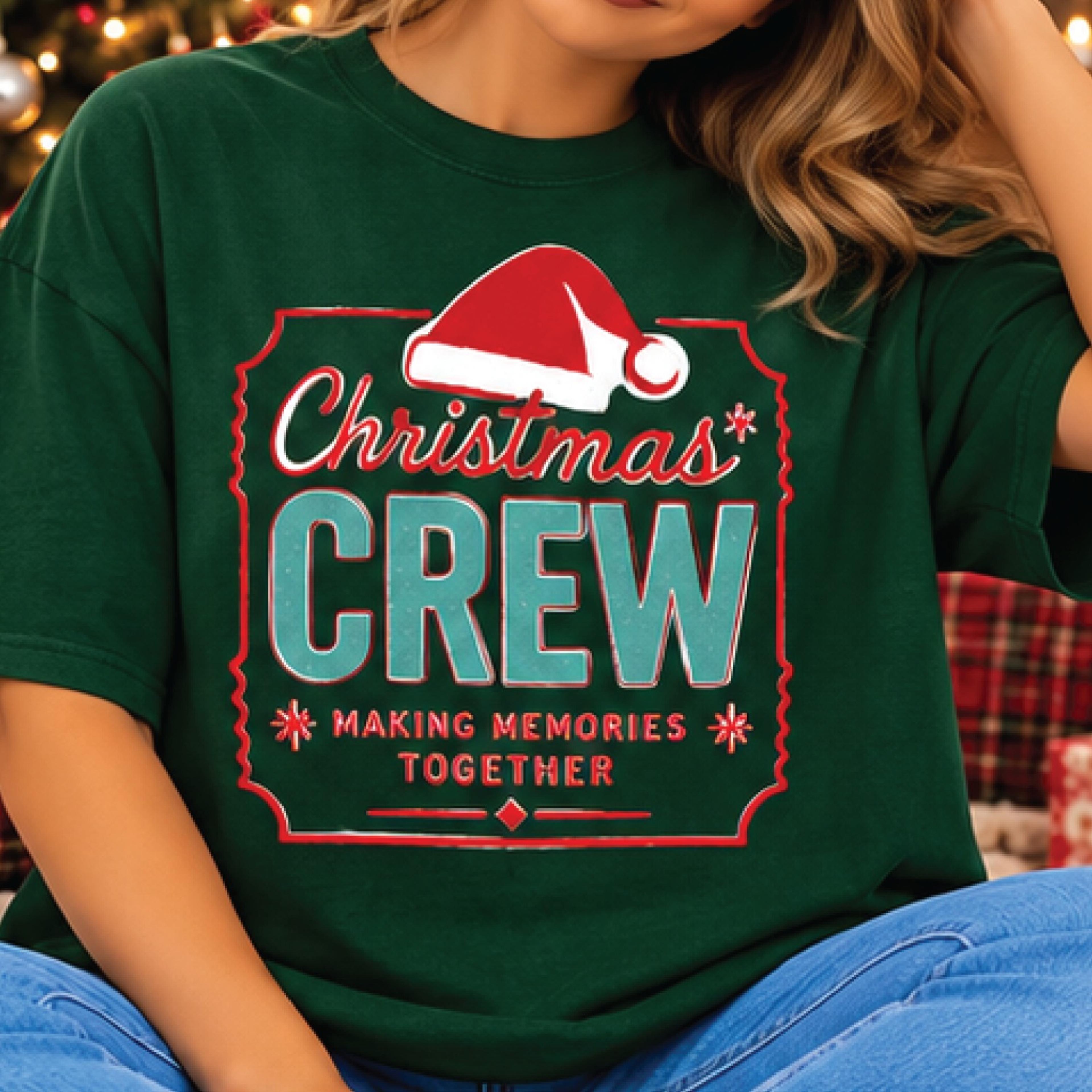 christmas crew shirt, making memories together holiday graphic tee, matching family christmas shirt, festive group gift