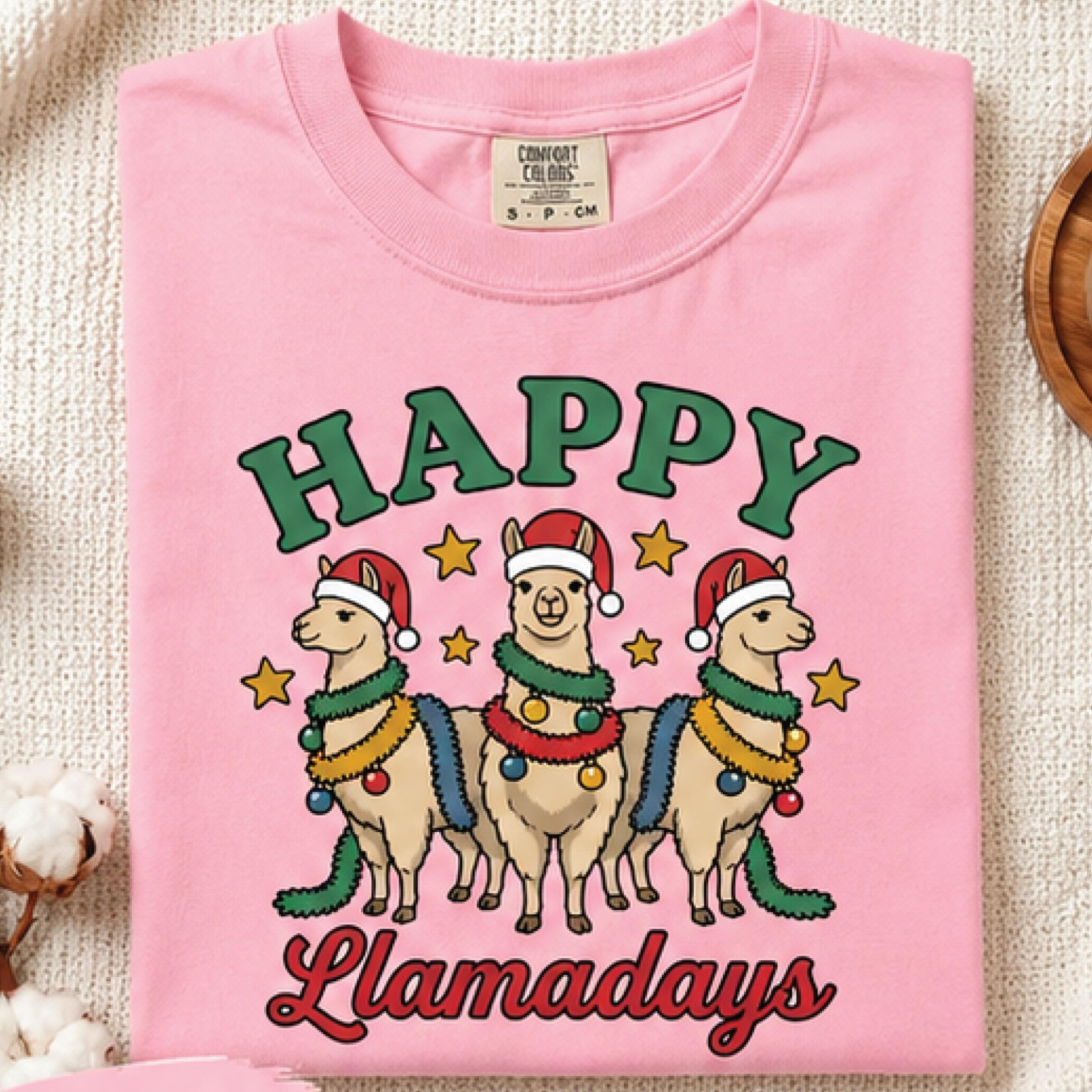 happy llamadays christmas sweatshirt, cute llama holiday shirt, funny christmas llama graphic gift for animal lovers