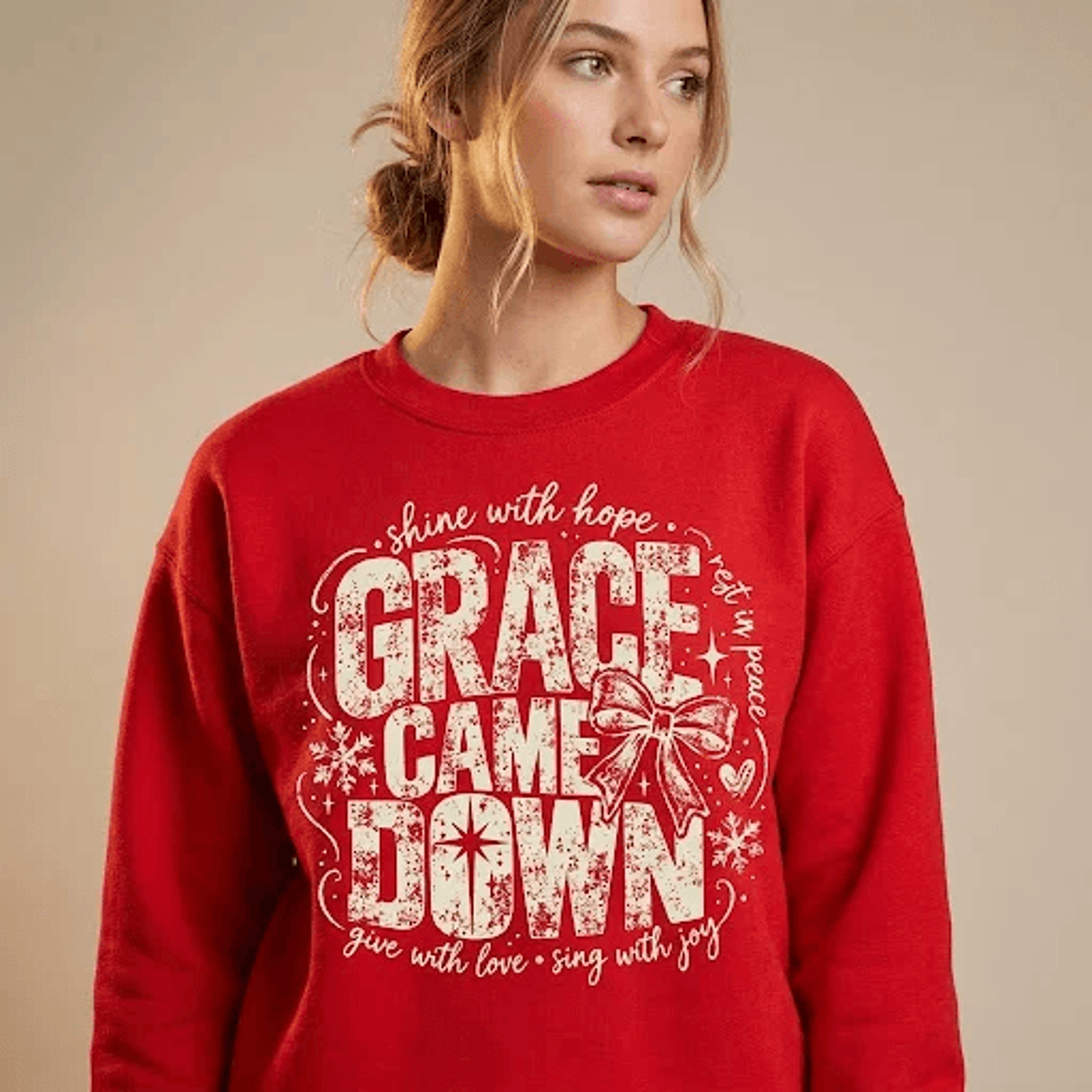 grace came down christmas sweatshirt, christian faith holiday crewneck, religious christmas gift, unisex inspirational