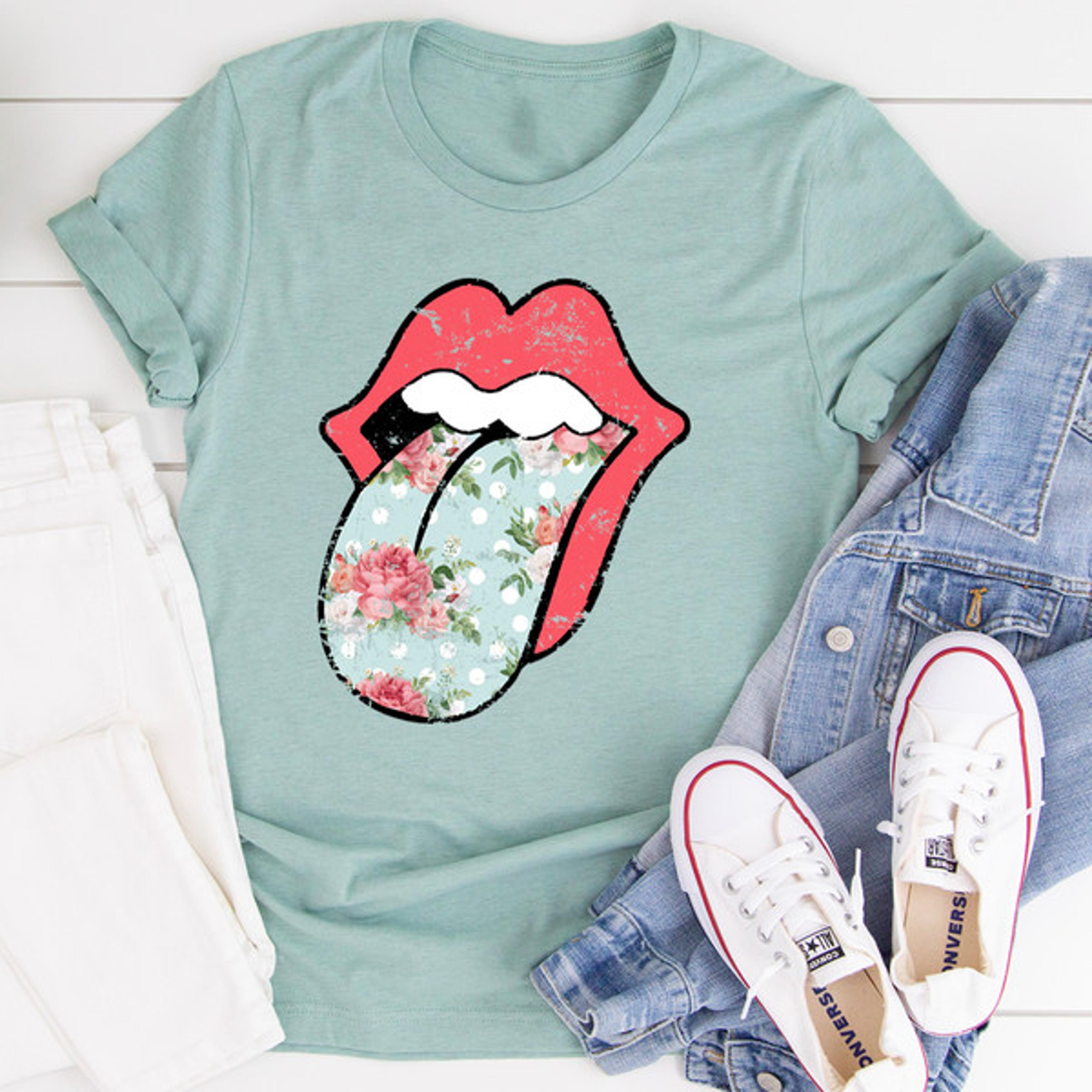 hippie floral tongue tee
