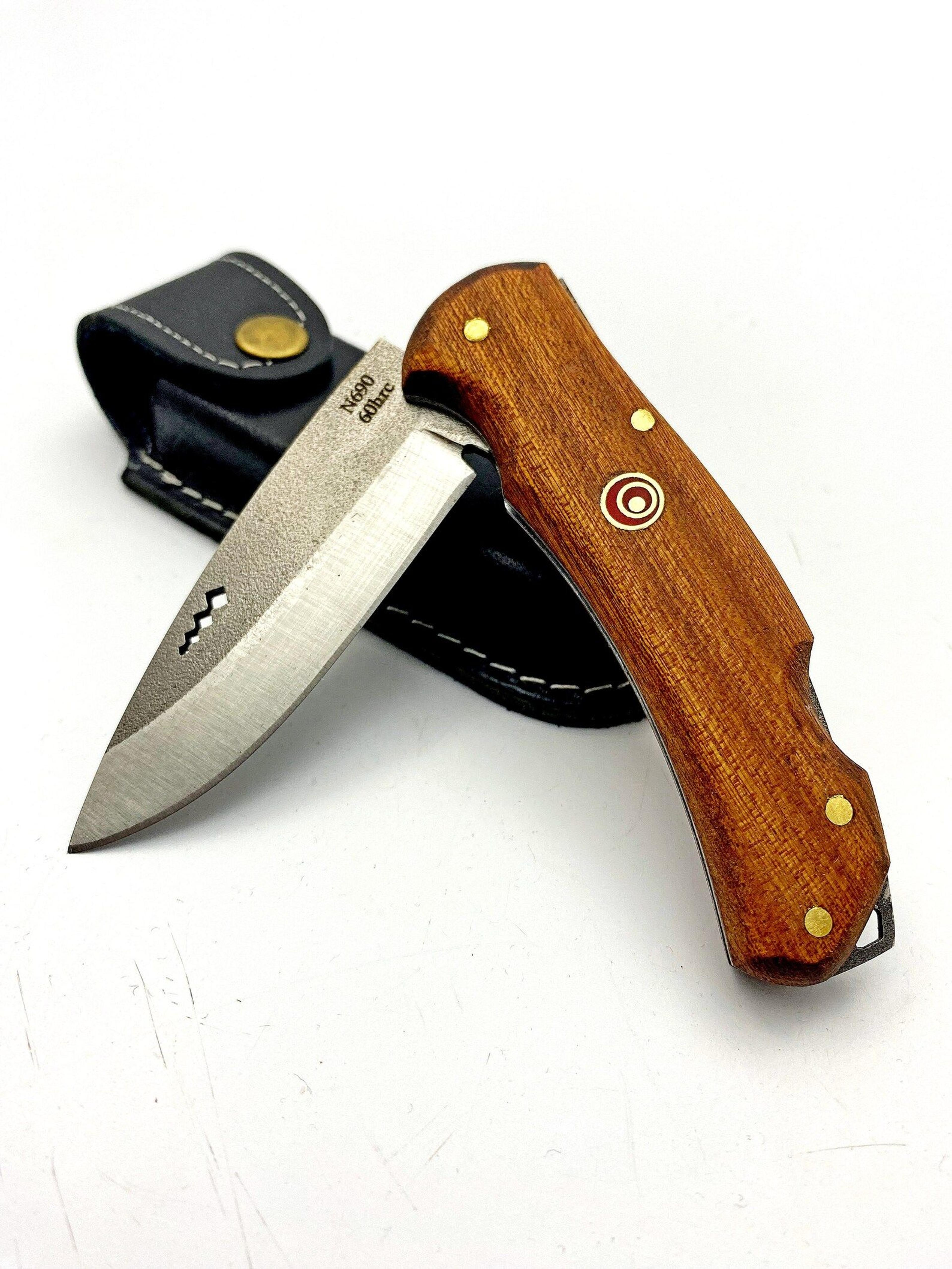 custom engraved n690 steel folding knife for tactical hunting and outdoor activities - perfect gift for men and women