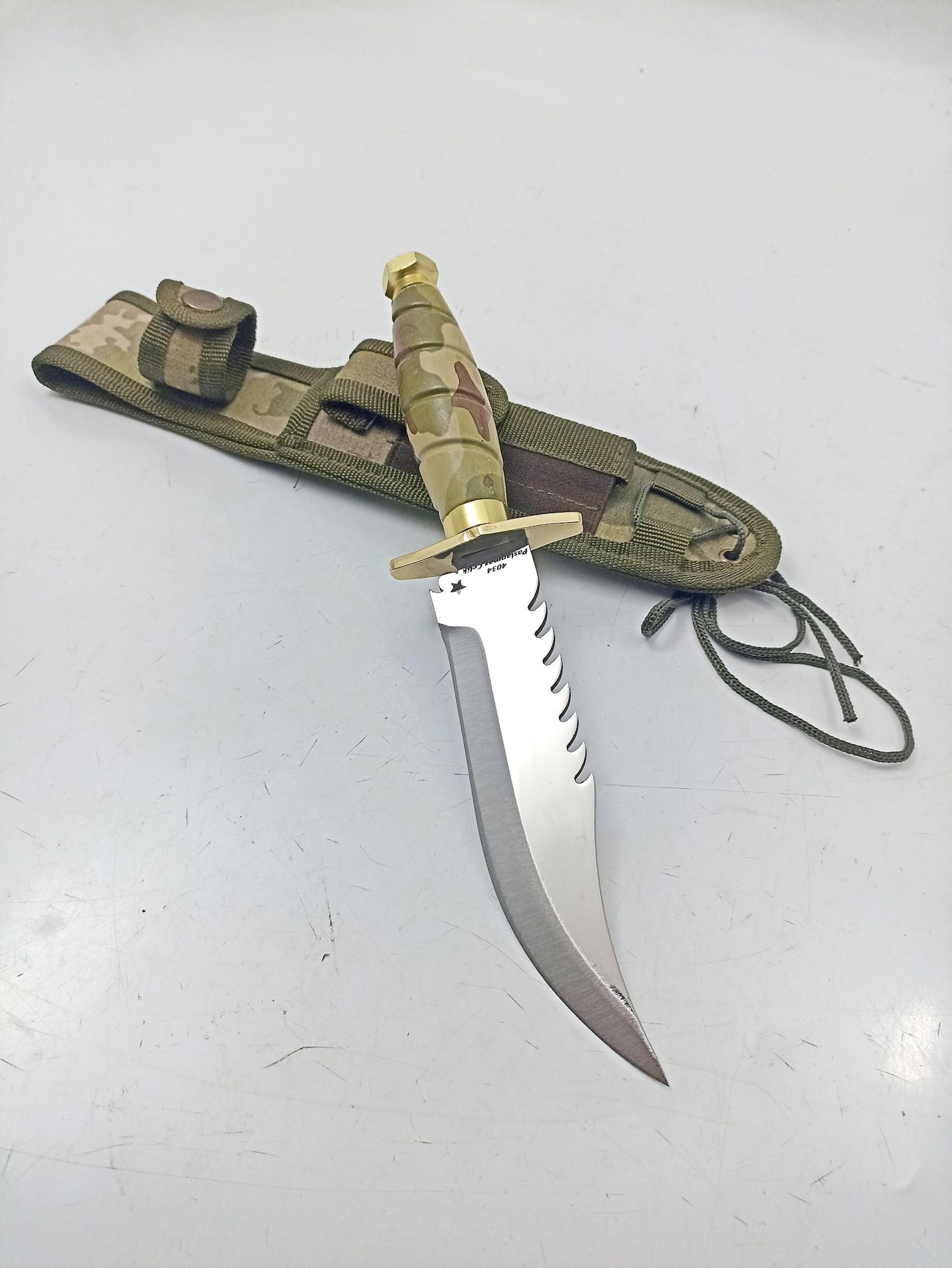 handmade survival bowie knife 4116 stainless steel camo handle with tactical sheath
