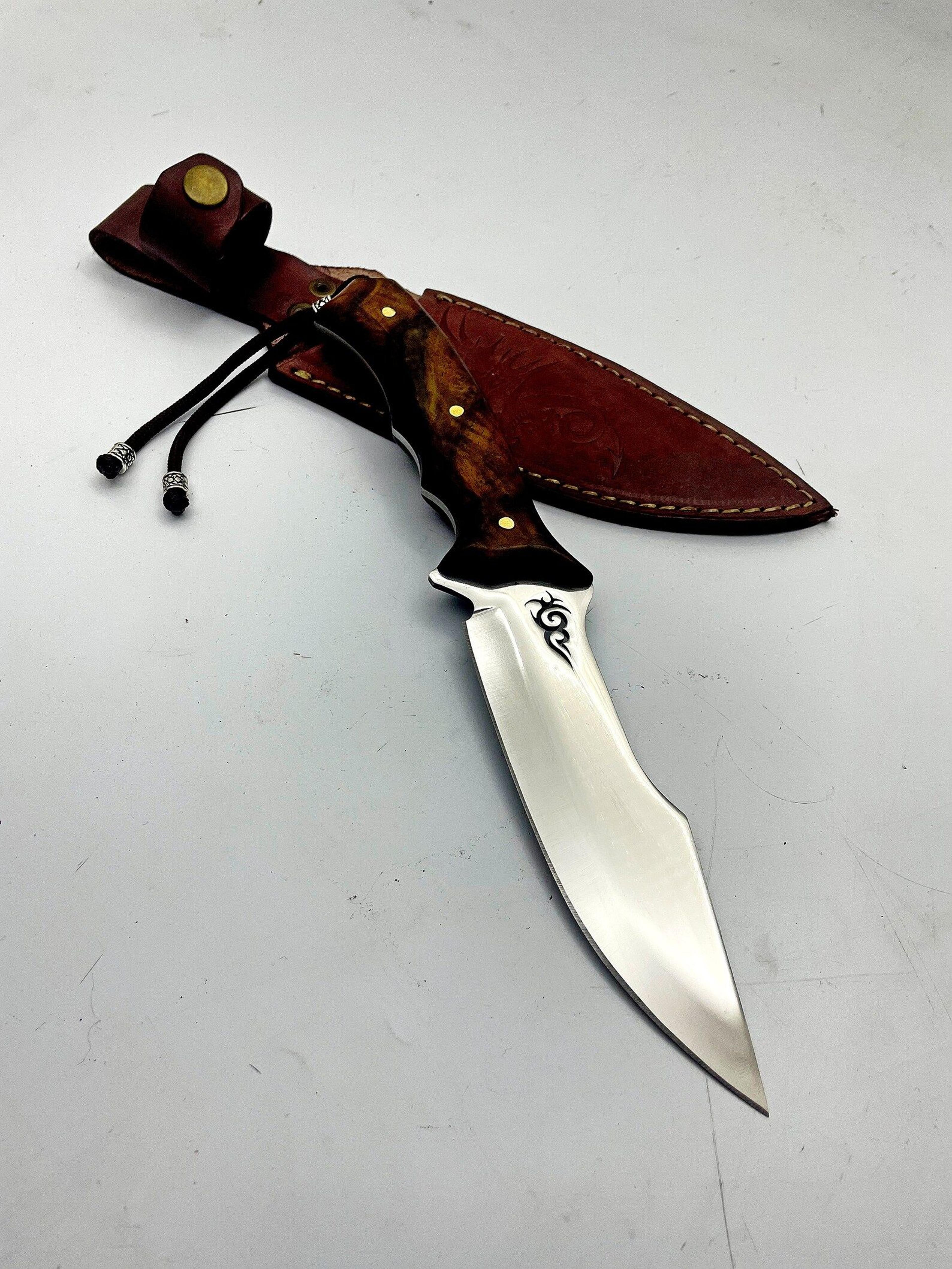 customizable handmade 4034 stainless steel full tang bowie knife with walnut handle for outdoor enthusiasts and gift