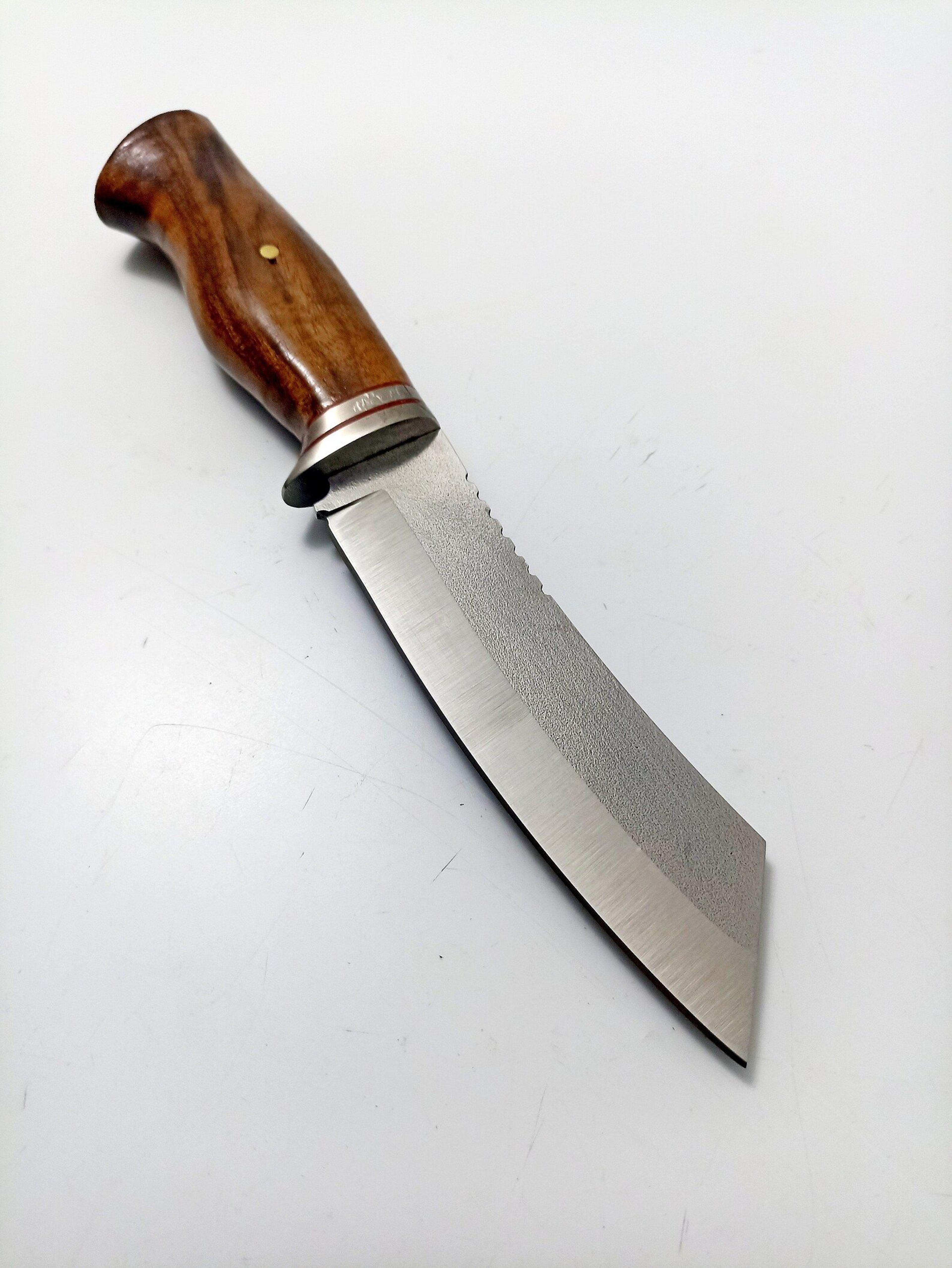 handmade bowie knife with engraving option - 4116 german stainless steel and walnut handle