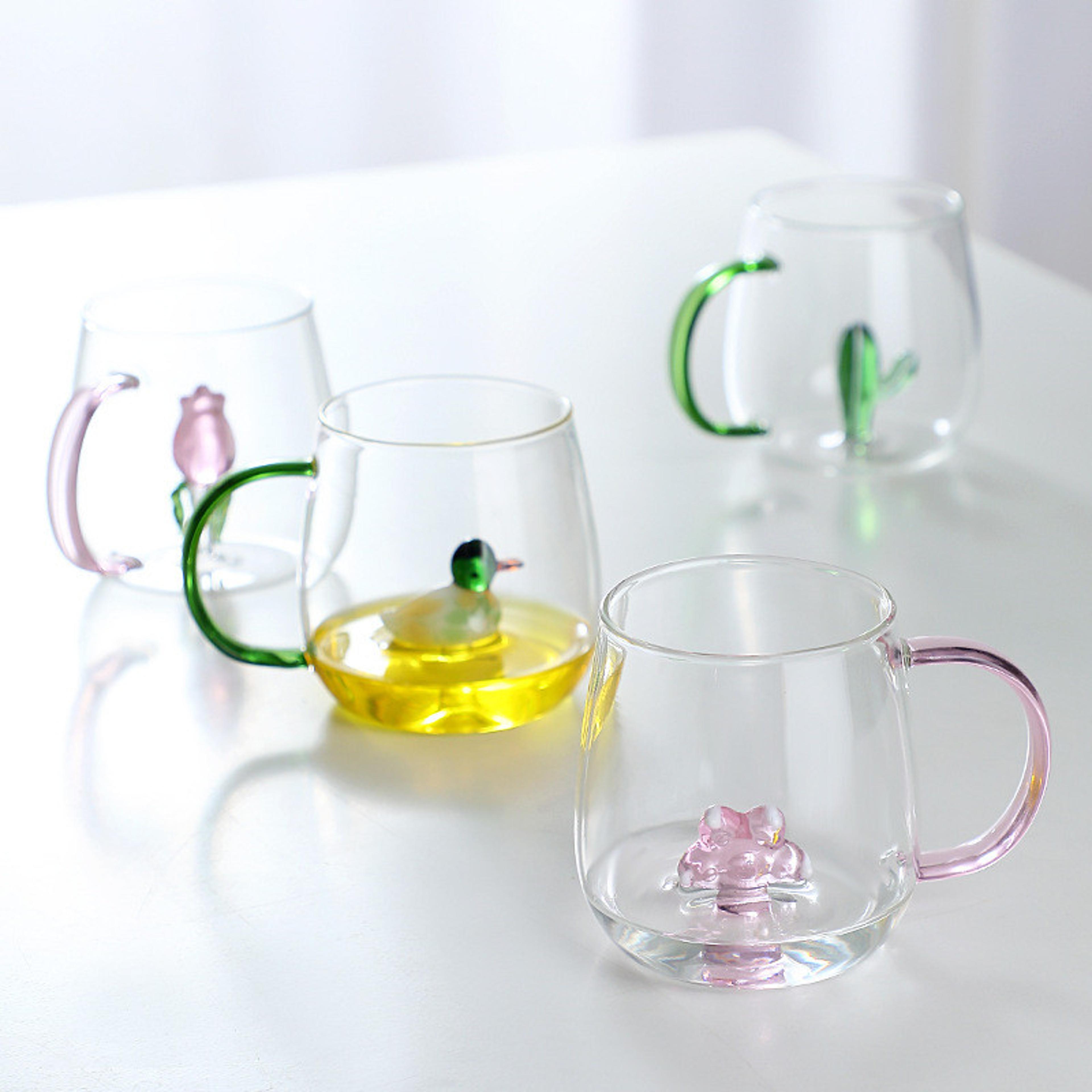 new glass mug cartoon animal cup champagne breakfast tea tumbler