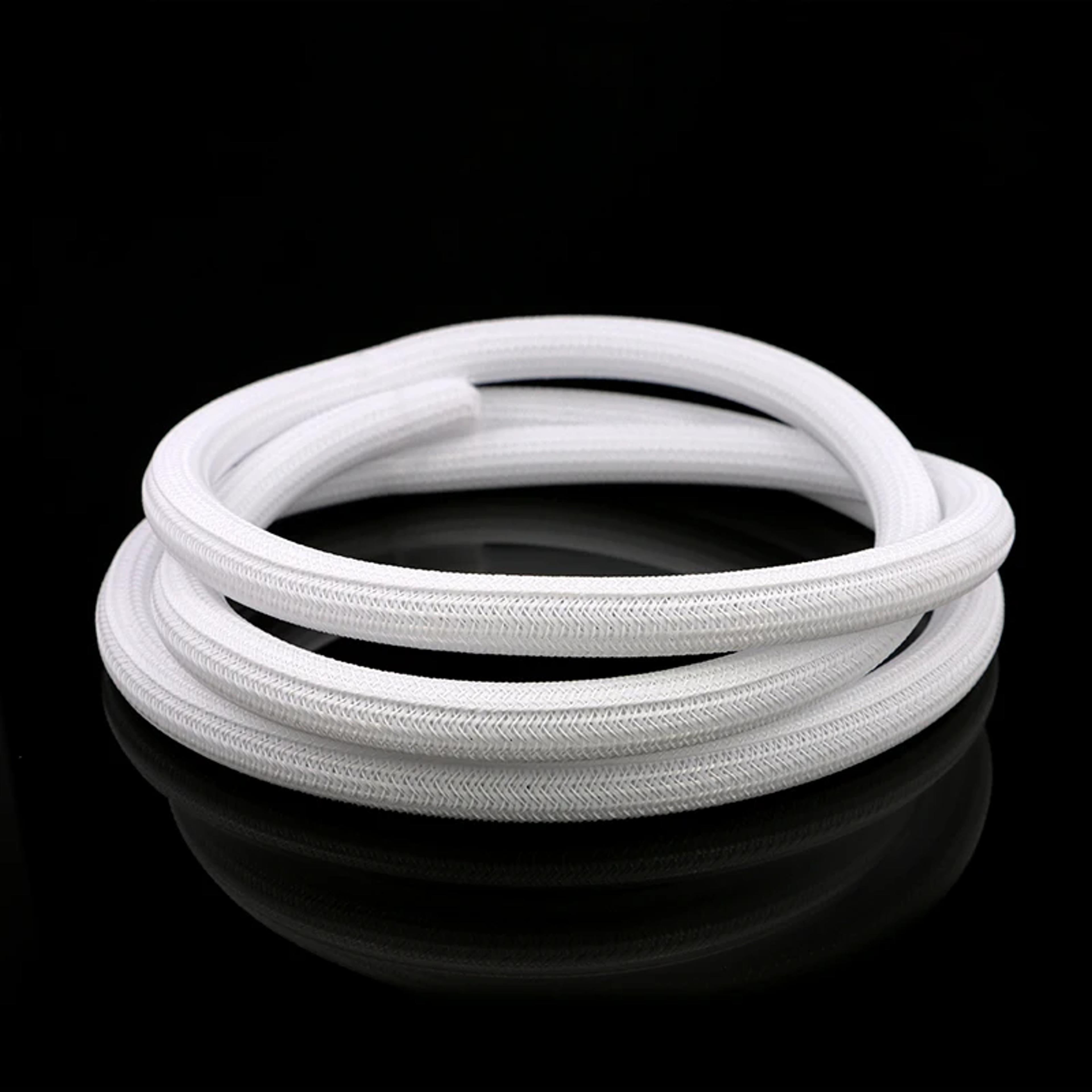 self-closed cable sleeve white braid insulated power cord wrap sheath split sleeving for high protection