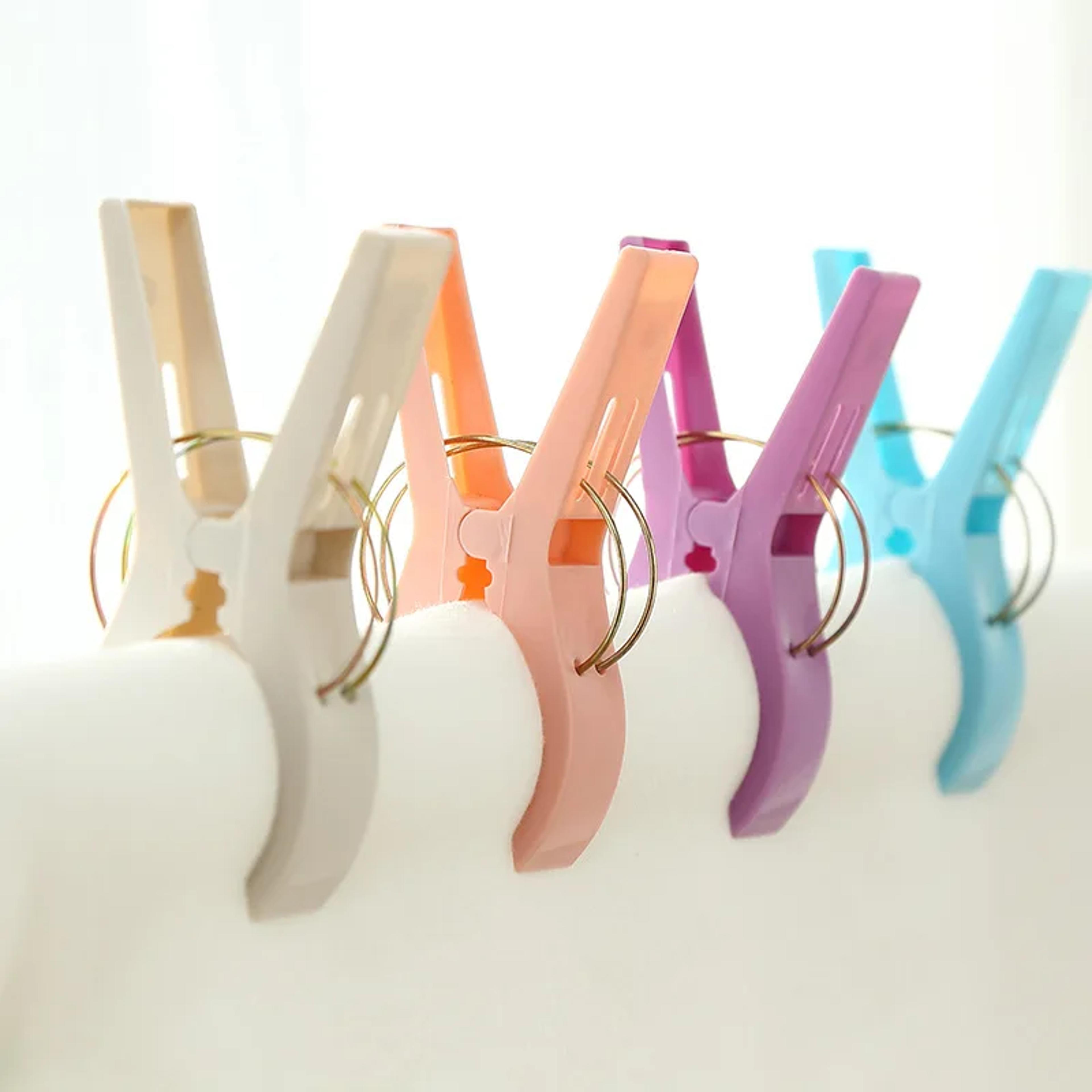 large hanger clips 4pcs/set spring clamp plastic clothes pins windproof beach towel powerful clothespins quilt clip