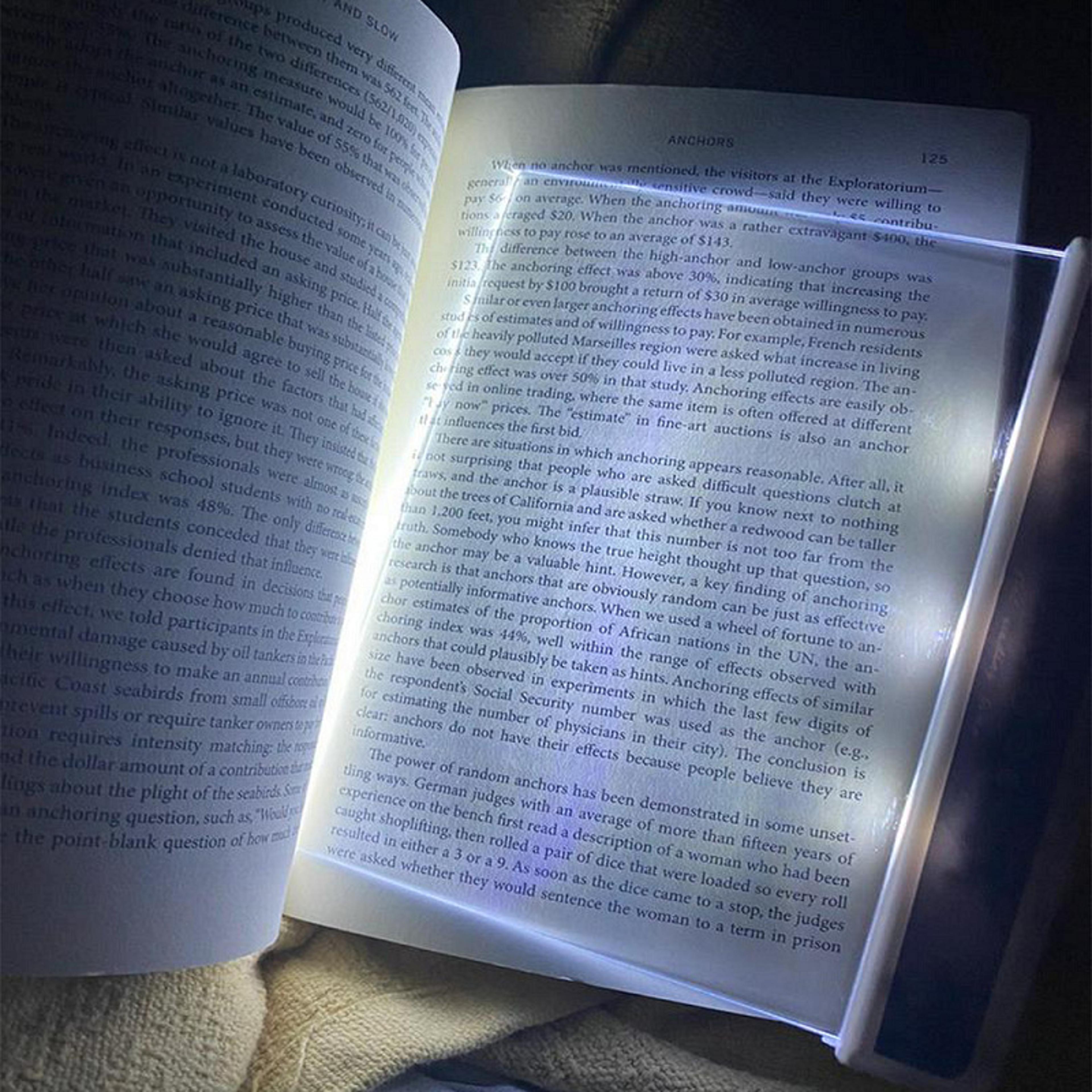portable led book light eye caring flat plate panel bookmark night vision study tools for car travel bed lighting
