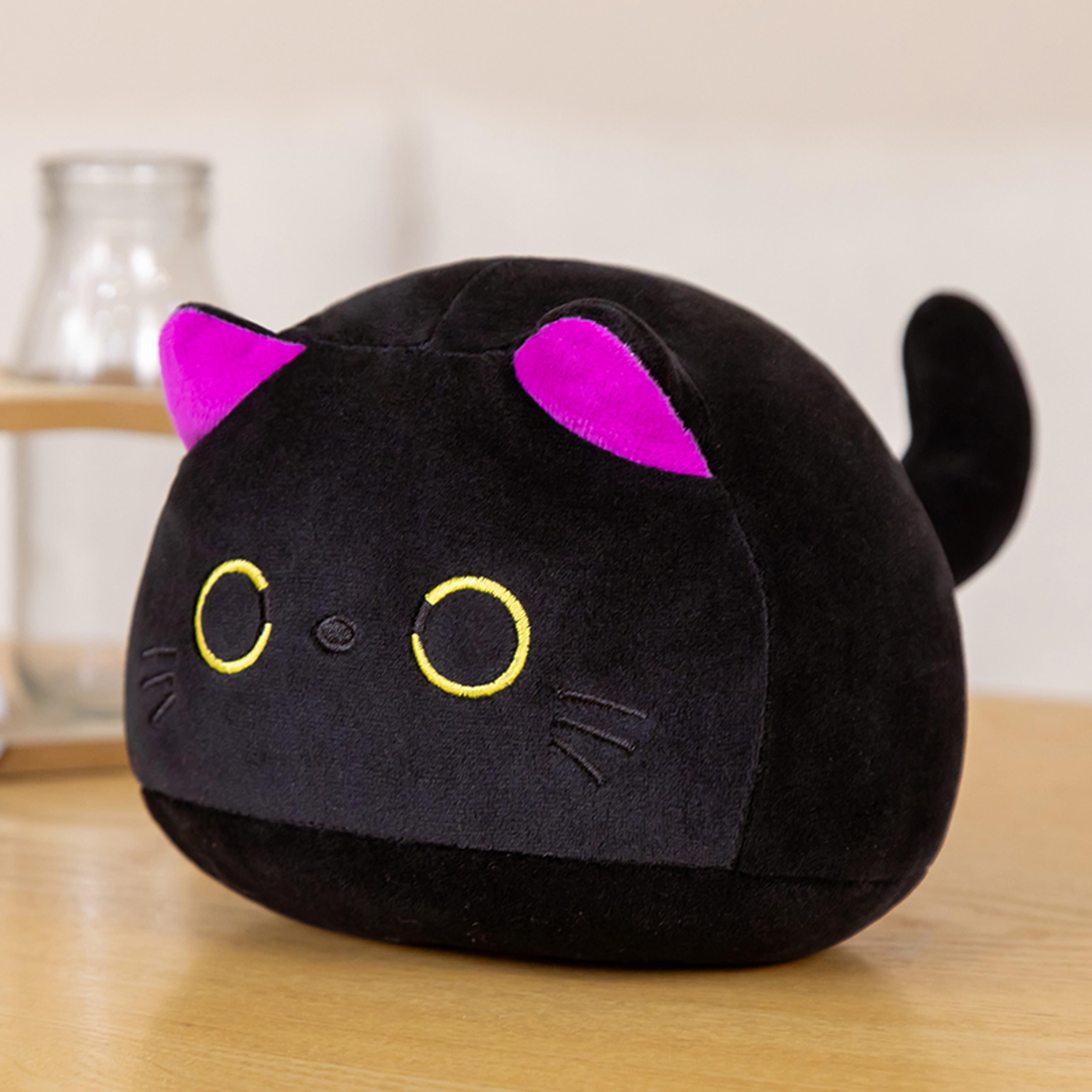 small cuddly cat plush doll, stuffed round ball cat plushie, keychain pendant toy for girls