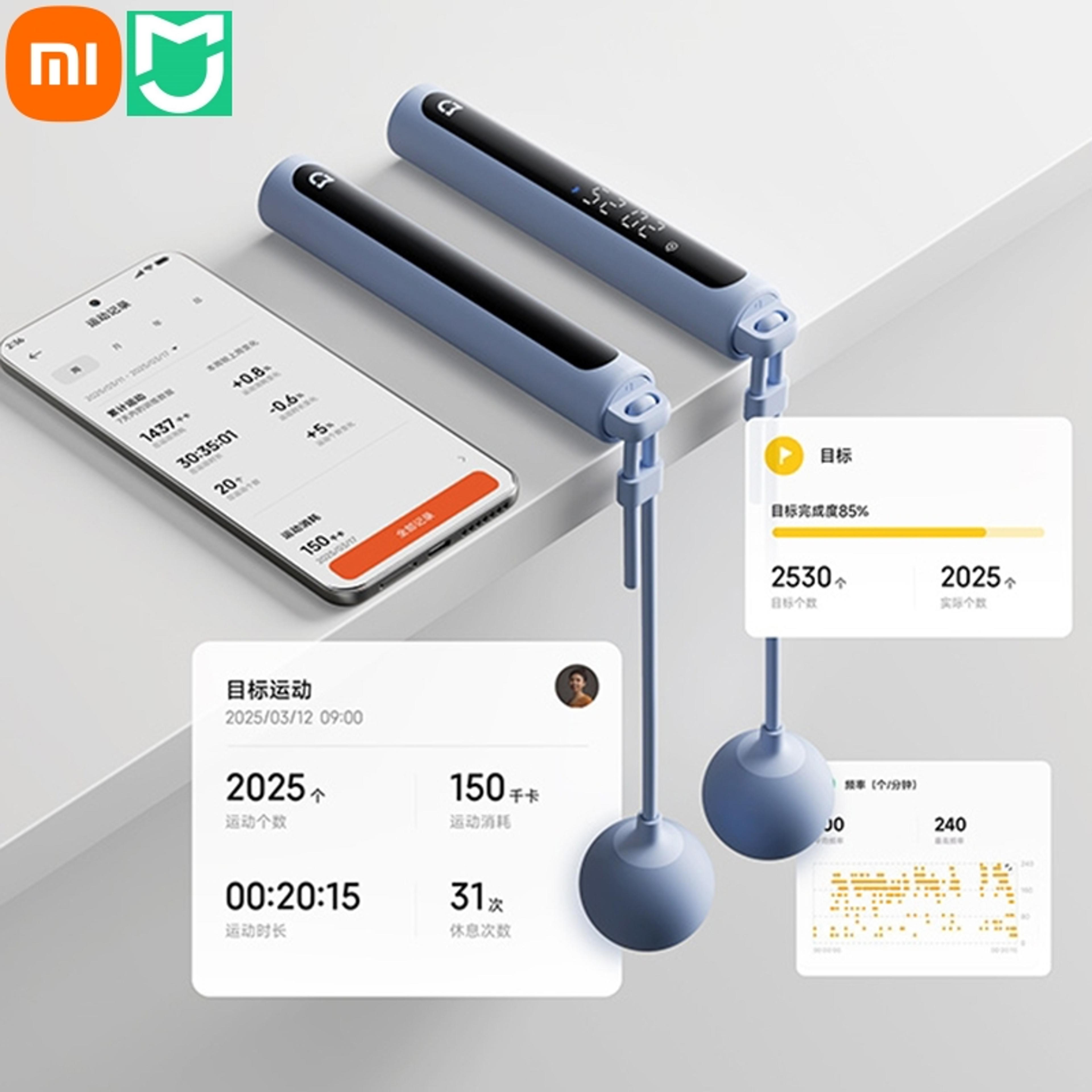 smart rope skipping with bluetooth digital display precise counting and mihome app data analysis