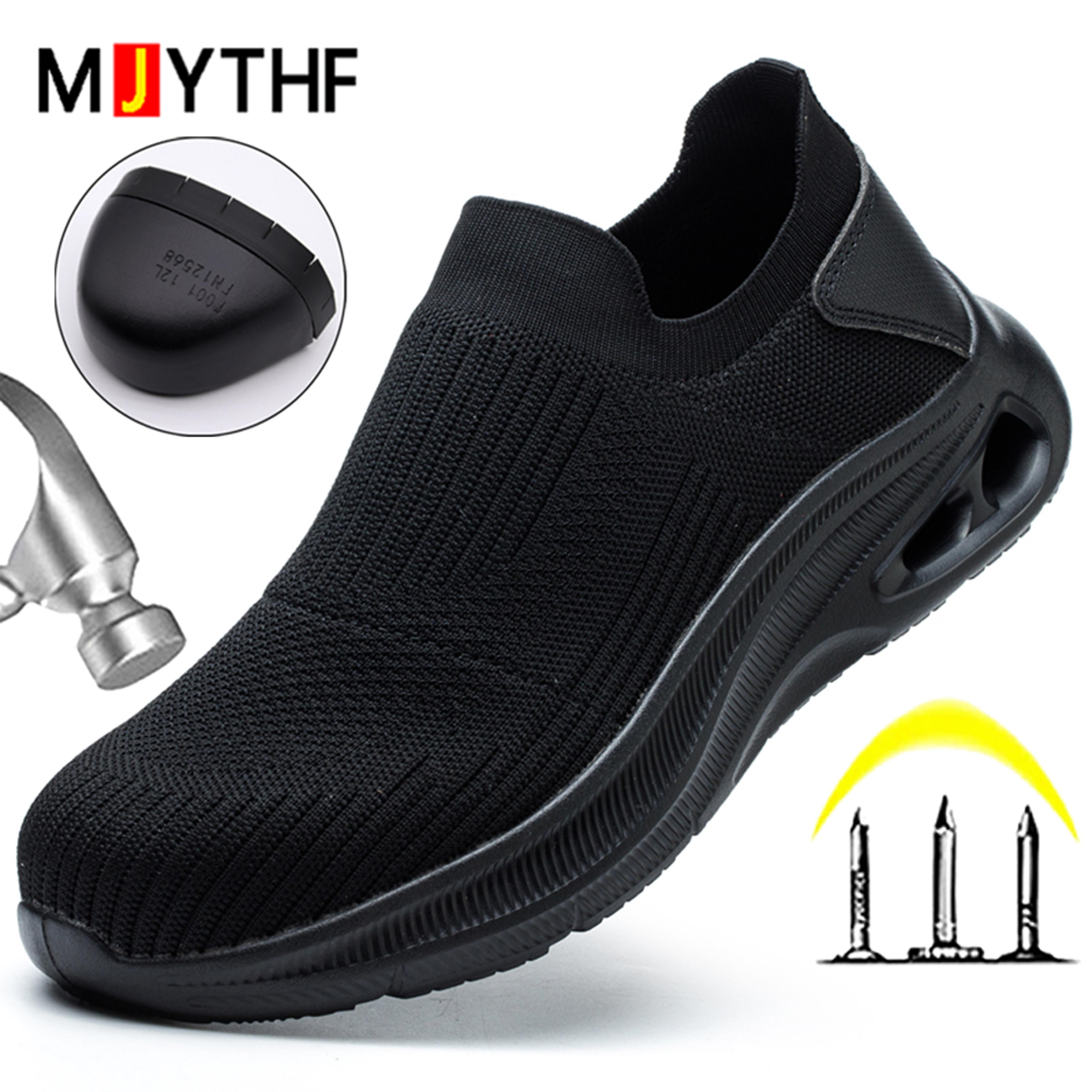 lightweight steel toe breathable mens work safety shoes anti smashing anti slip indestructible boots