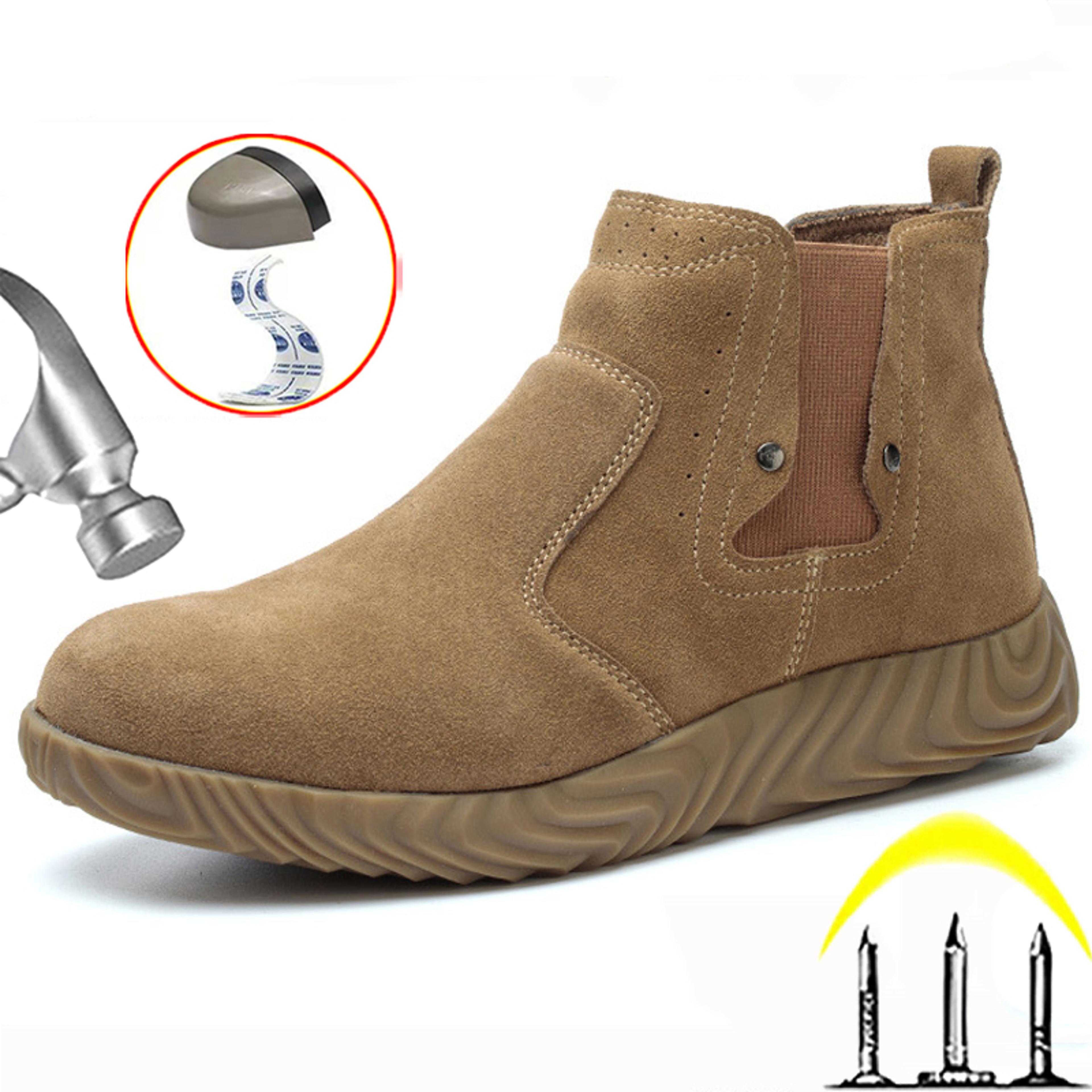 quality anti scalding welding boots puncture-proof men work shoes indestructible cowhide protective boots