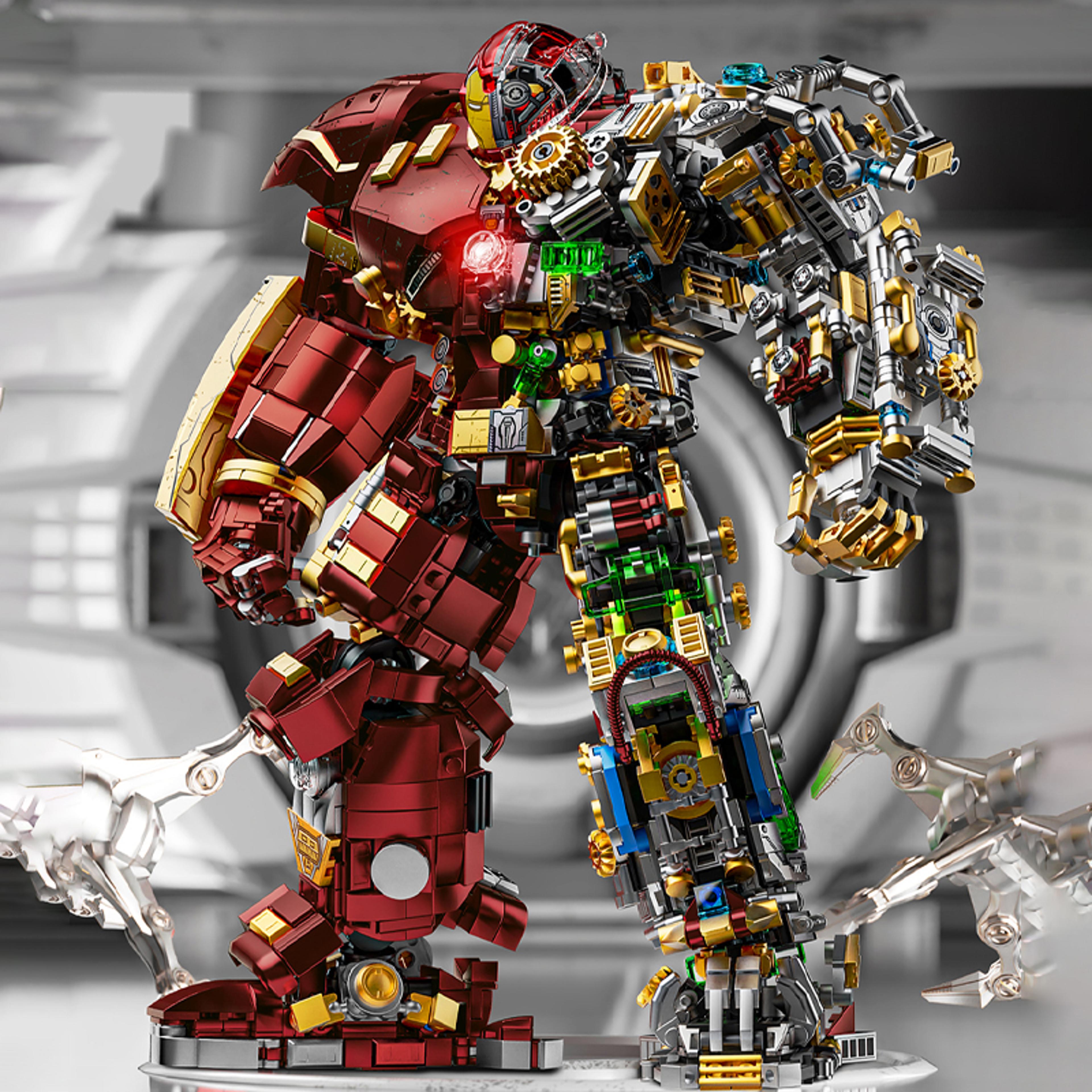 iron heroes blocks mech building sets action figures for kids and adults