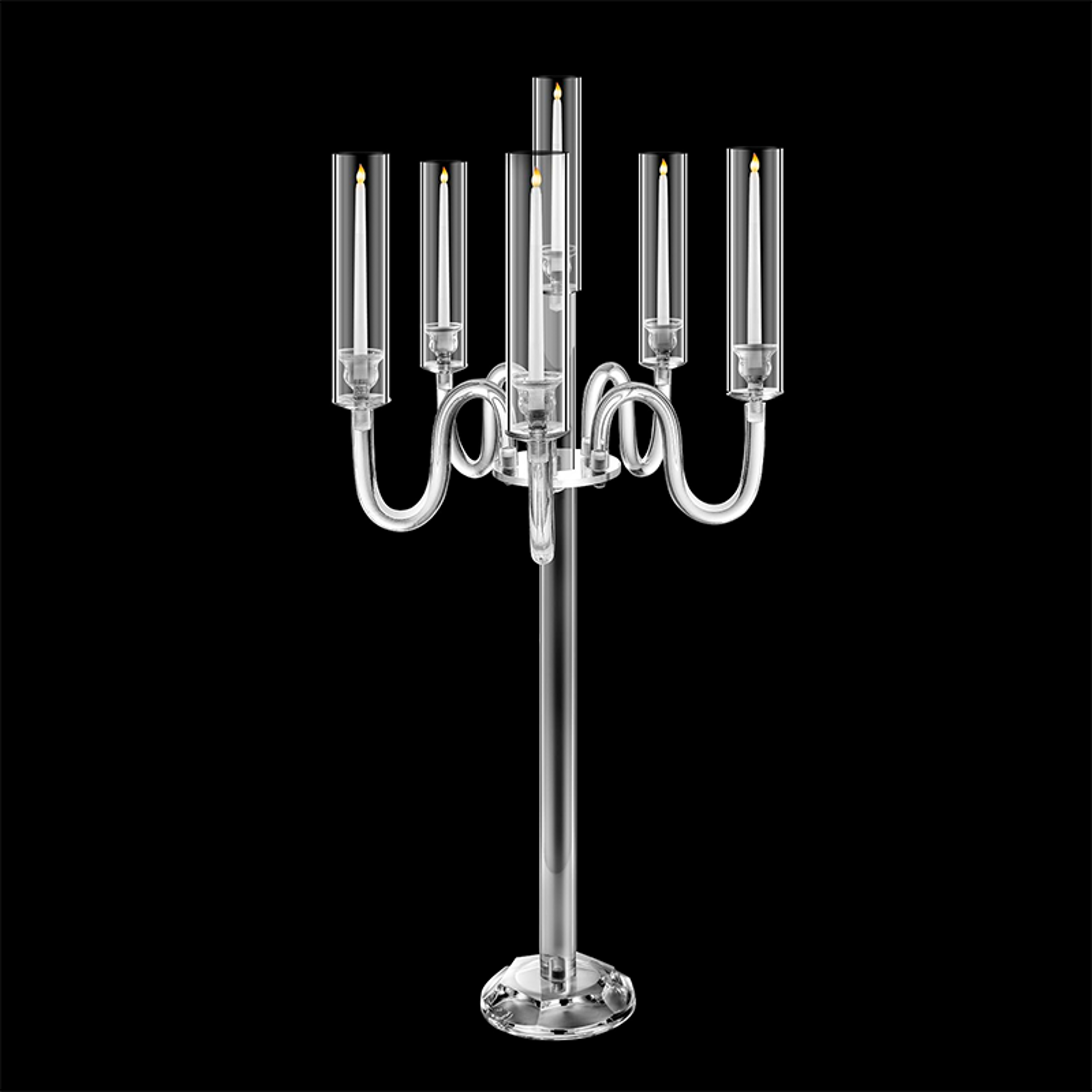 high acrylic candle holder centerpiece arm conical led wedding decor