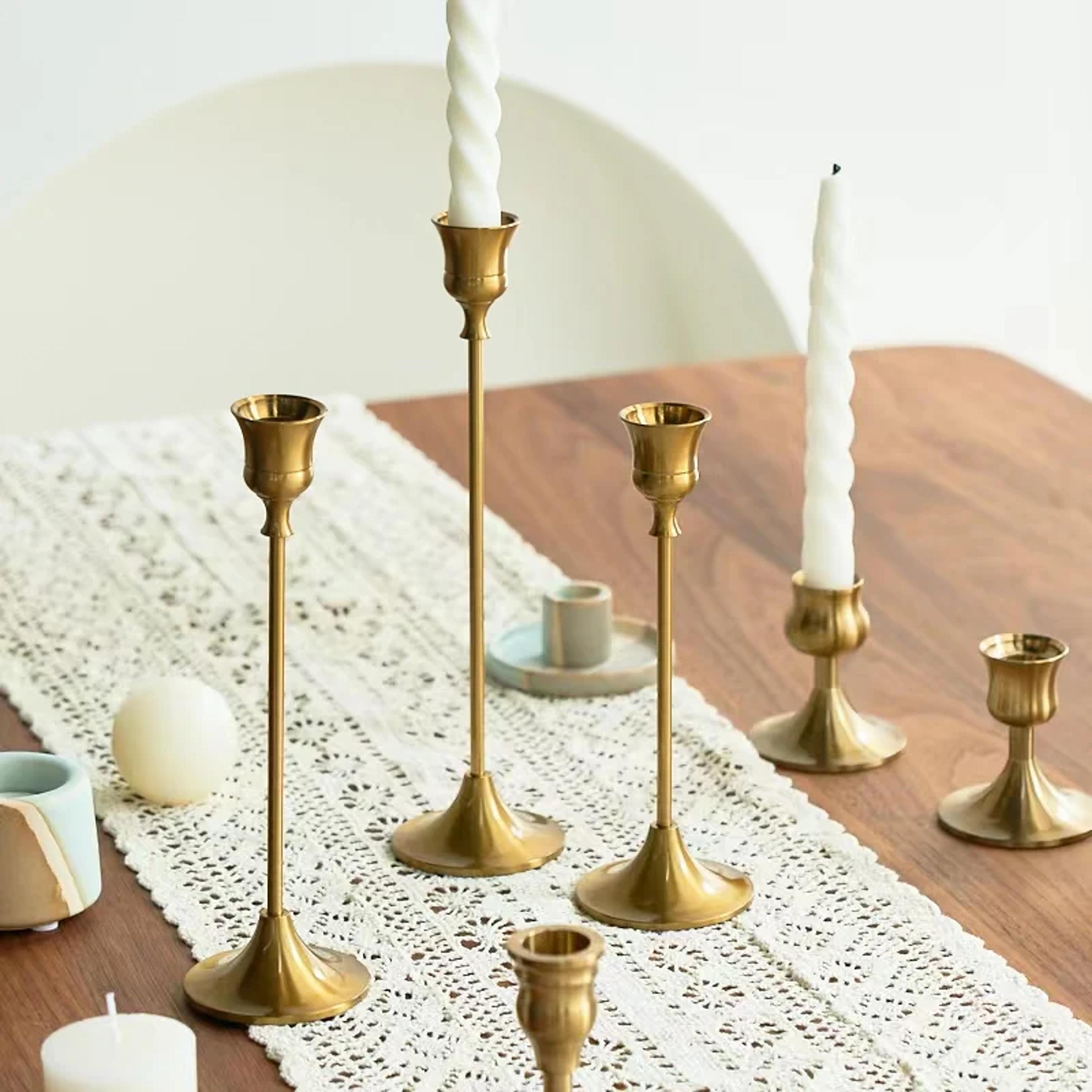 brass gold candlestick holders kit candle holders stand for wedding party decorative dining set