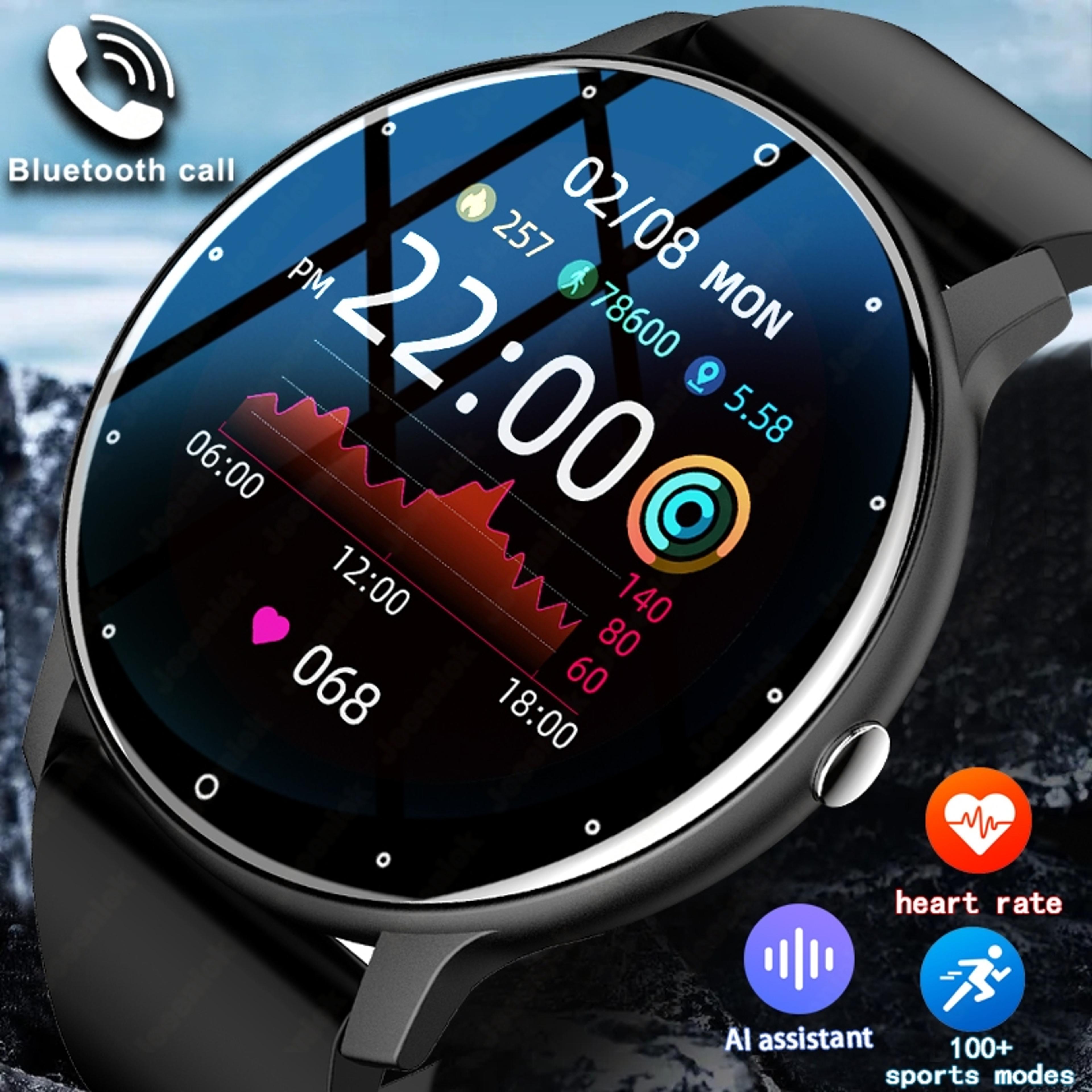 ultra light smart watch for men sports fitness full touch screen bluetooth call heart rate monitor